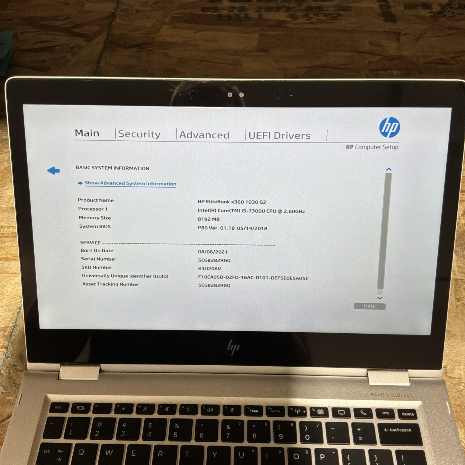 HP EliteBook X360 1030 G2 Intel i5-7300U 8GB RAM 256GB SSD Win 11 Pro Touch C484