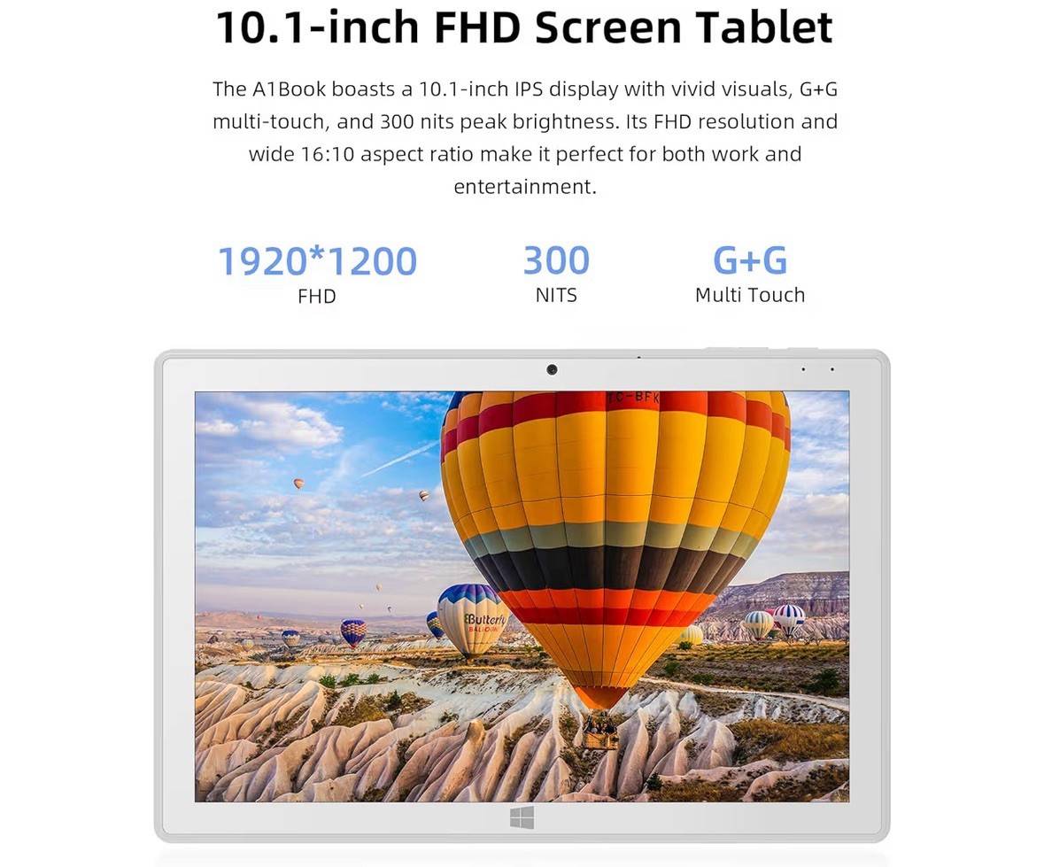 2-in-1 Detachable Touch Screen Laptop, 8GB DDR4 RAM, 128GB SSD, 10.1″ Tablet …