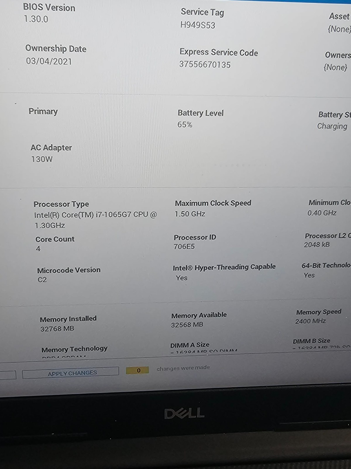 DELL Inspiron 3793 17″ Screen FHD i7-1065G7 32GB DDR4 WiFi BT 512GB SSD & 1TB HD