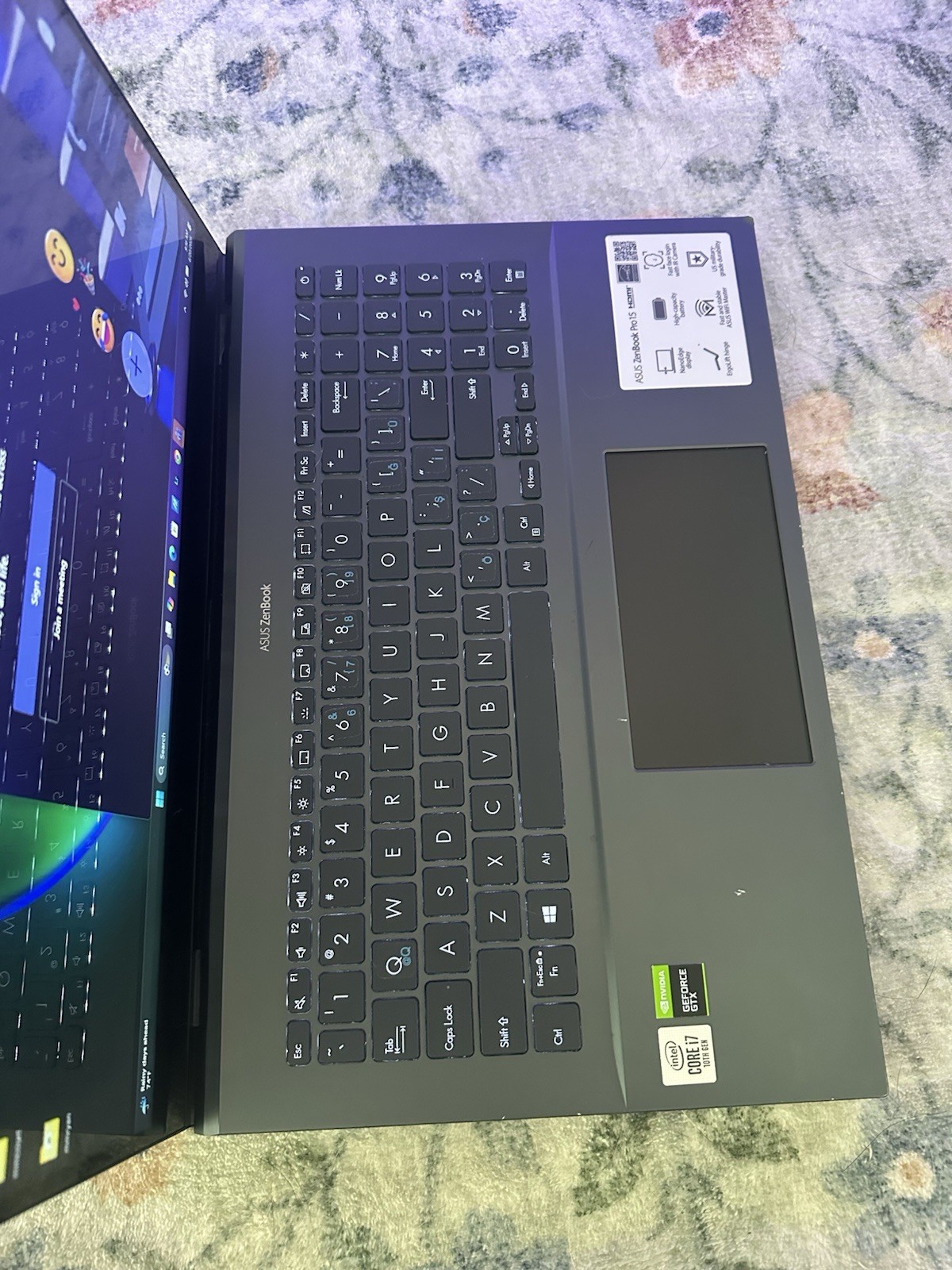 ASUS ZenBook Pro 15 15.6in Core i7 10th Gen GTX Windows 11 HDMI Webcam Black