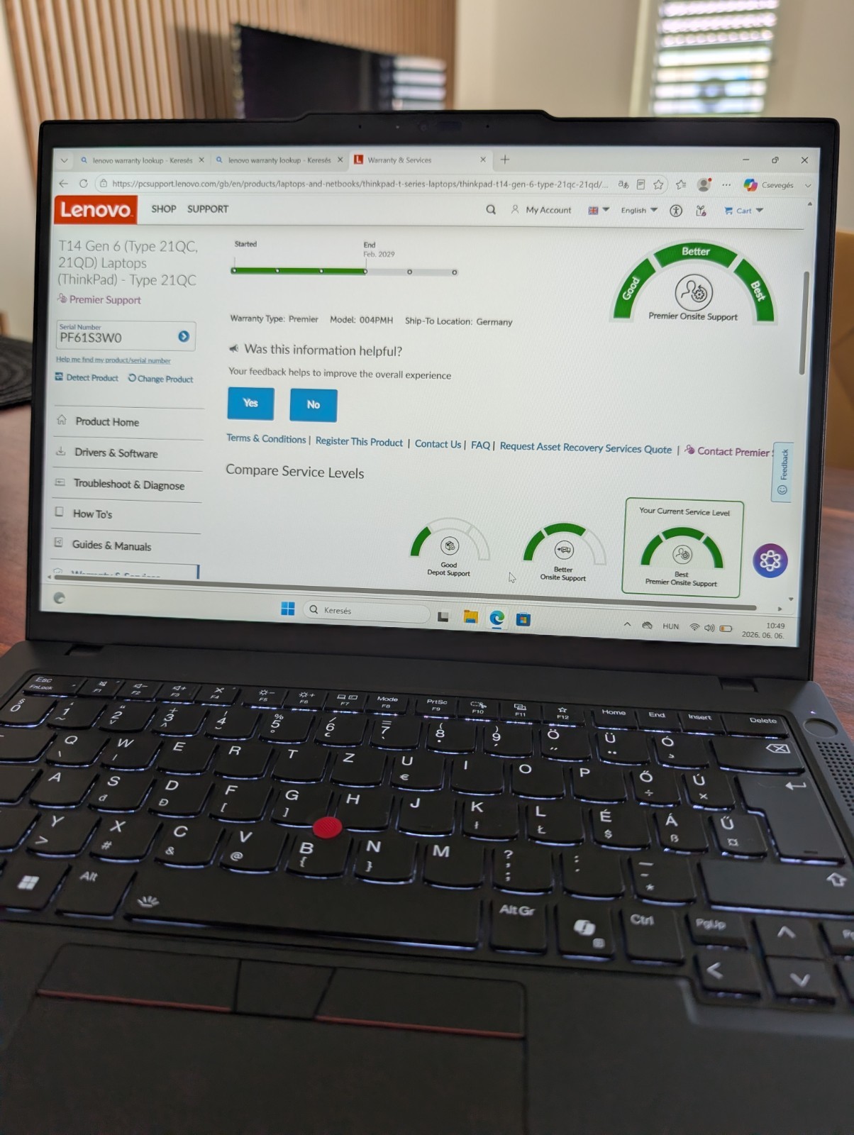 Lenovo ThinkPad T14 Gen 6 / Ultra 7/16gb/512