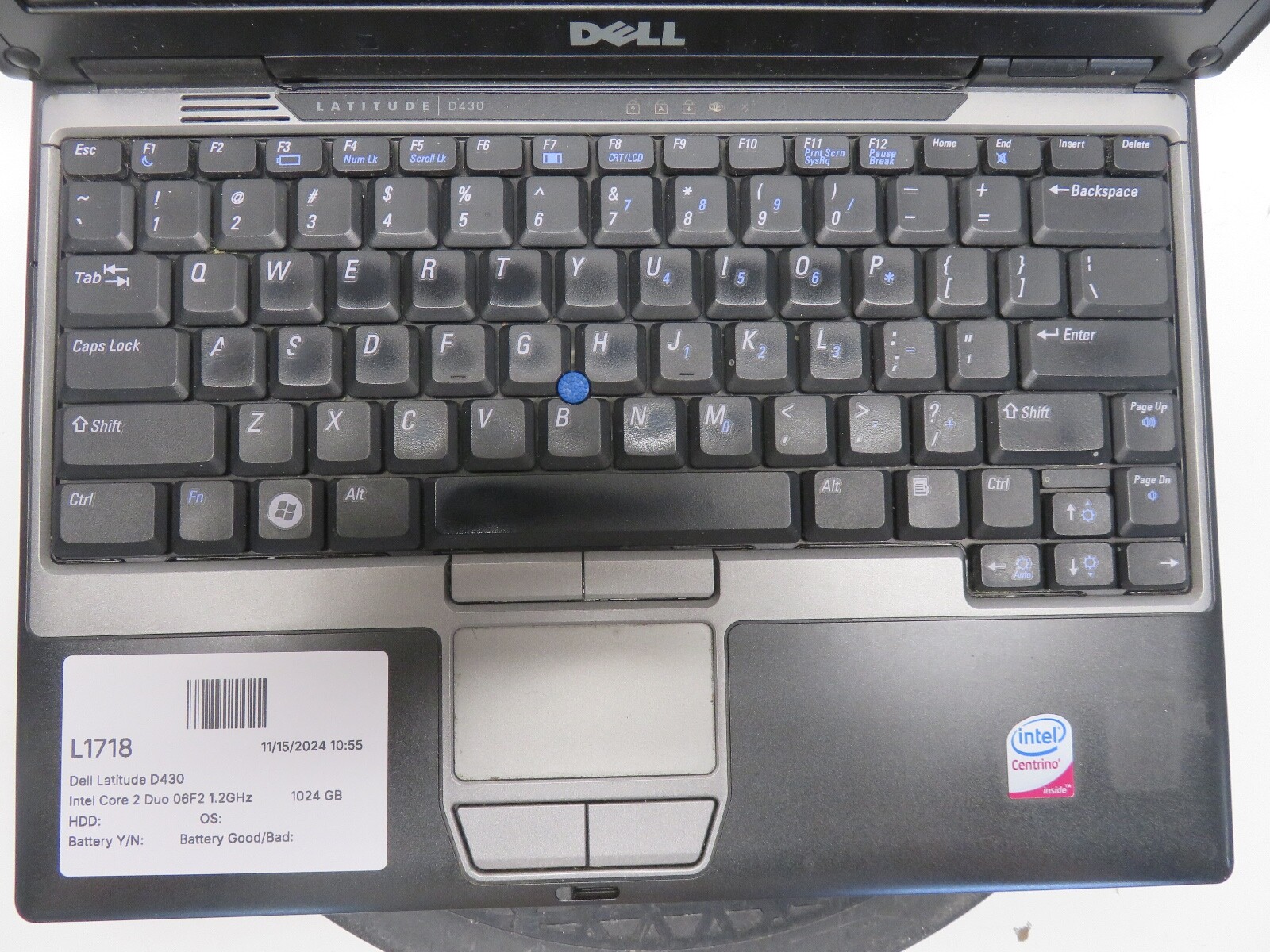 Dell Latitude D430 Intel Core 2 Duo 06F2 1.2GHz 1024 GB NO HDD No Batt