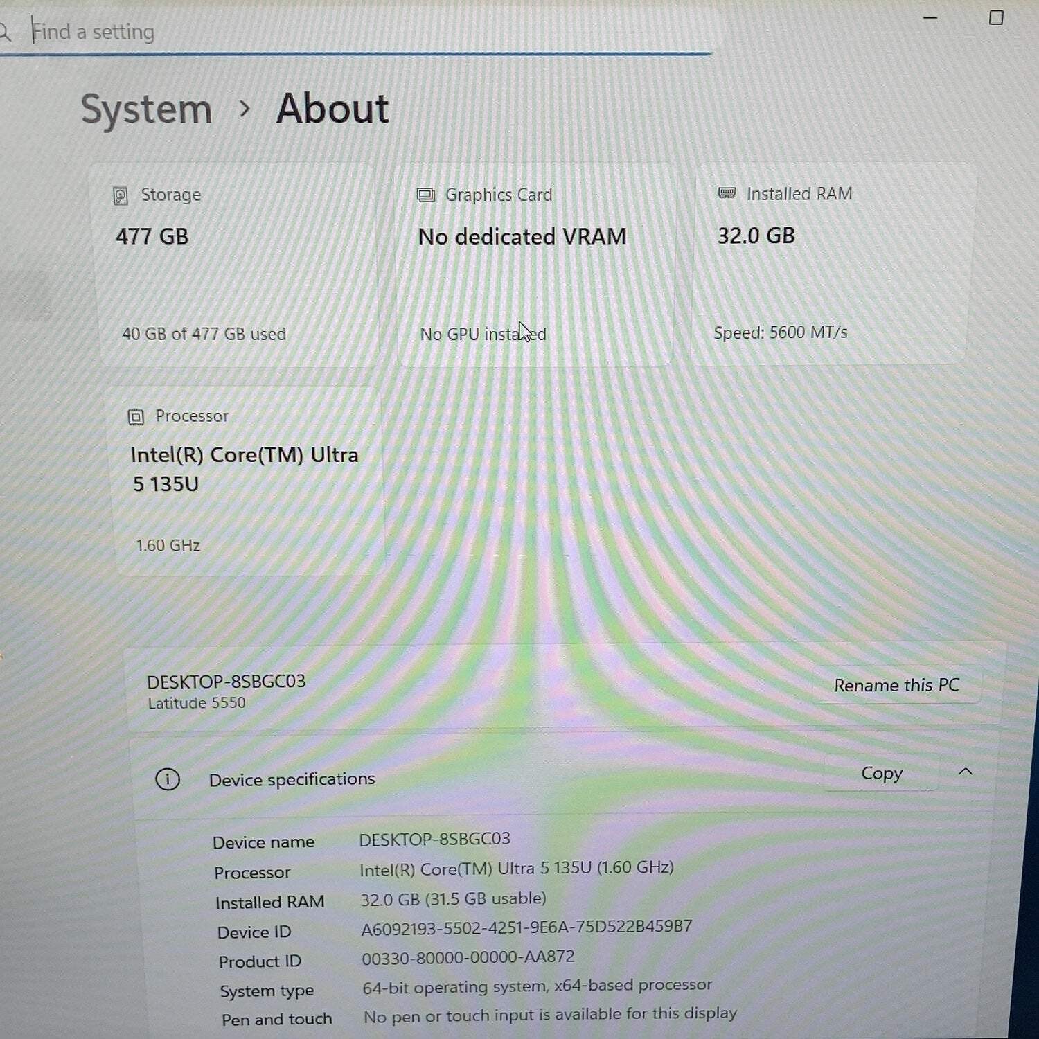 Dell Latitude 5550 15.6″ Core Ultra 5 135U 1.6GHz 32GB RAM 512GB SSD WIN 11