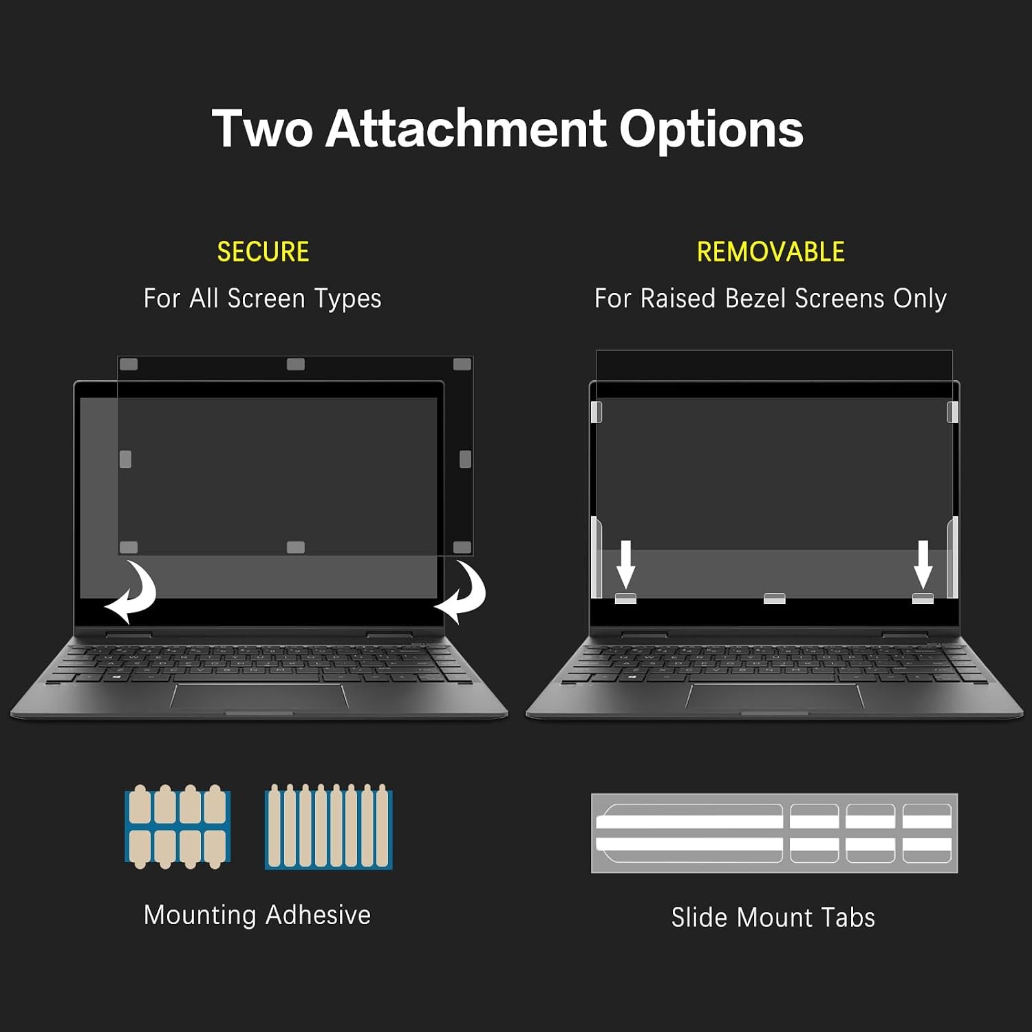 Laptop Privacy Screen 15.6 Inch 16:9 Aspect Ratio, Removable Anti Glare Filter