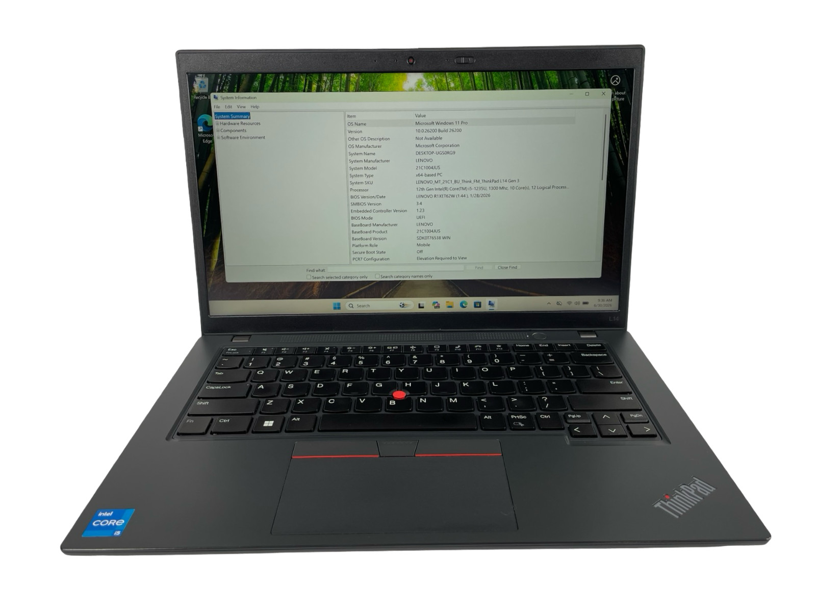Lenovo ThinkPad L14 Gen 3 14″ i5-1235U 8GB 128GB SSD Win11P W/OUT AC