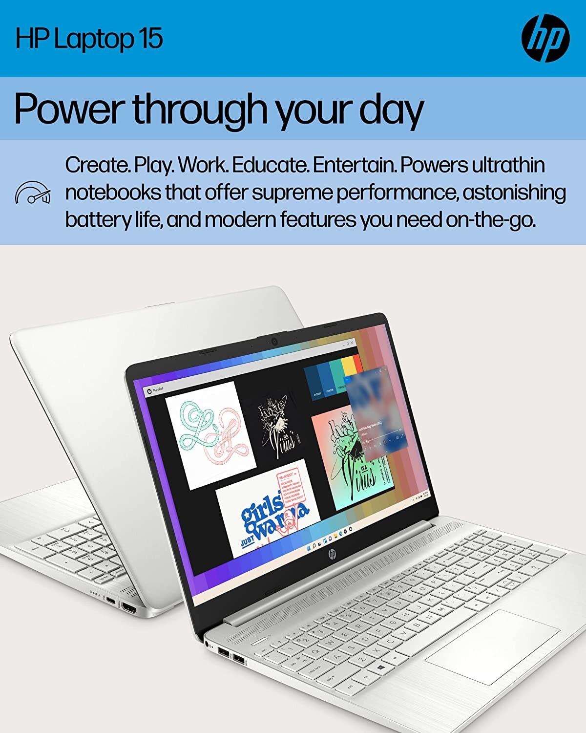 HP 15.6″ HD Laptop AMD Ryzen 7 5700U 8GB RAM 256GB SSD Windows 11 Home