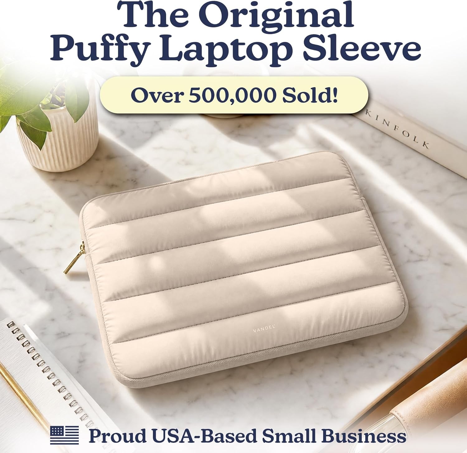 VANDEL Puffy Laptop Sleeve for 15-16 Inch MacBook Pro – Unisex Computer Case