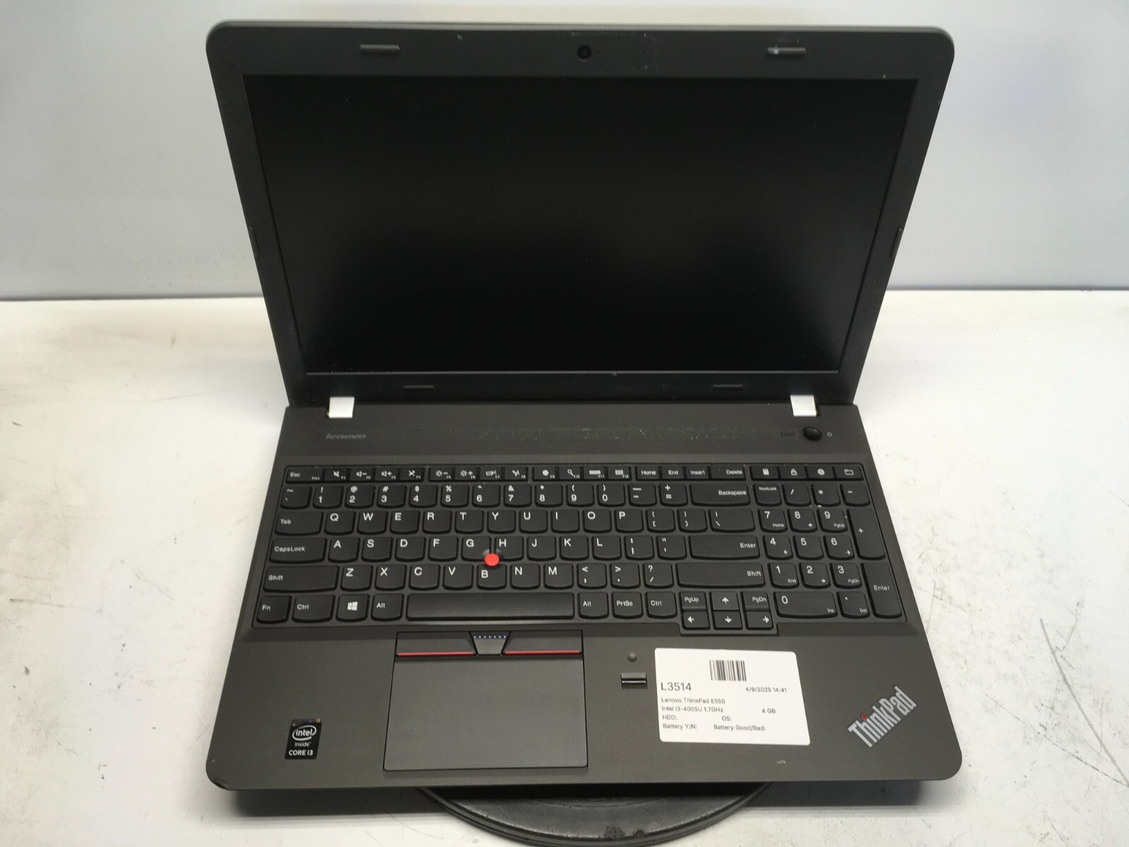 Lenovo ThinkPad E550 Intel i3-4005U 1.7GHz 4 GB NO HDD