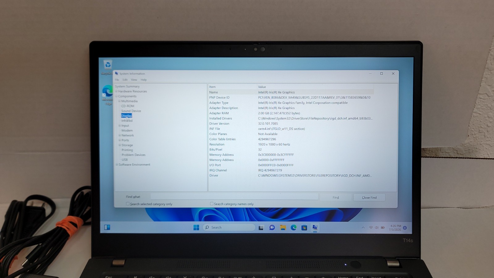 LENOVO ThinkPad T14s 11th Gen i7-1185G7 W11Pro 16GB 512GB SSD TouchScreen!