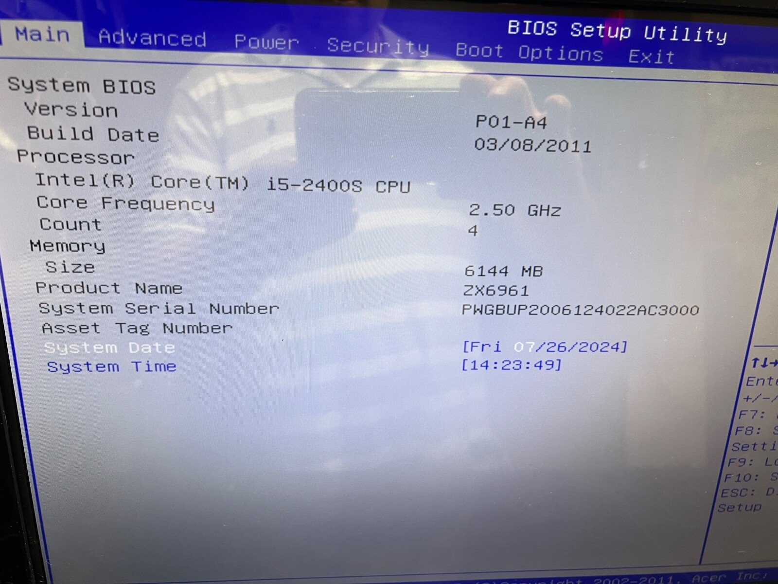 Gateway All-in-one ZX6961-NO OS