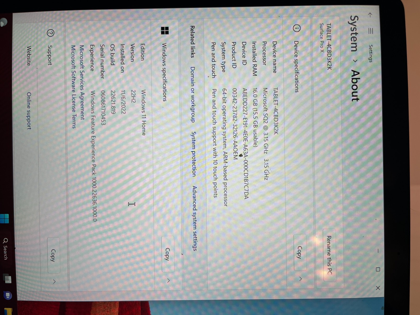 Microsoft Surface Pro X 13″ (256GB SSD, Mirosoft SQ2, 1.80 GHz, 16GB) Notebook –