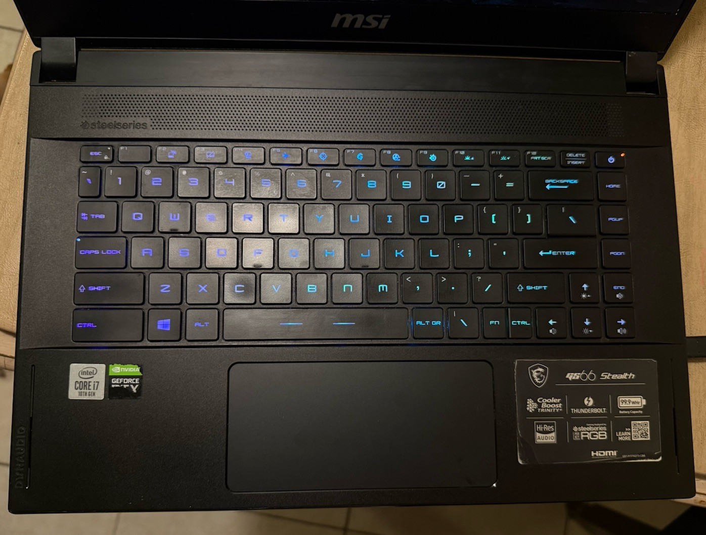 MSI GS66 Stealth 10SE Gaming Laptop i7-10750H RTX 2060 16GB RAM 512GB SSD