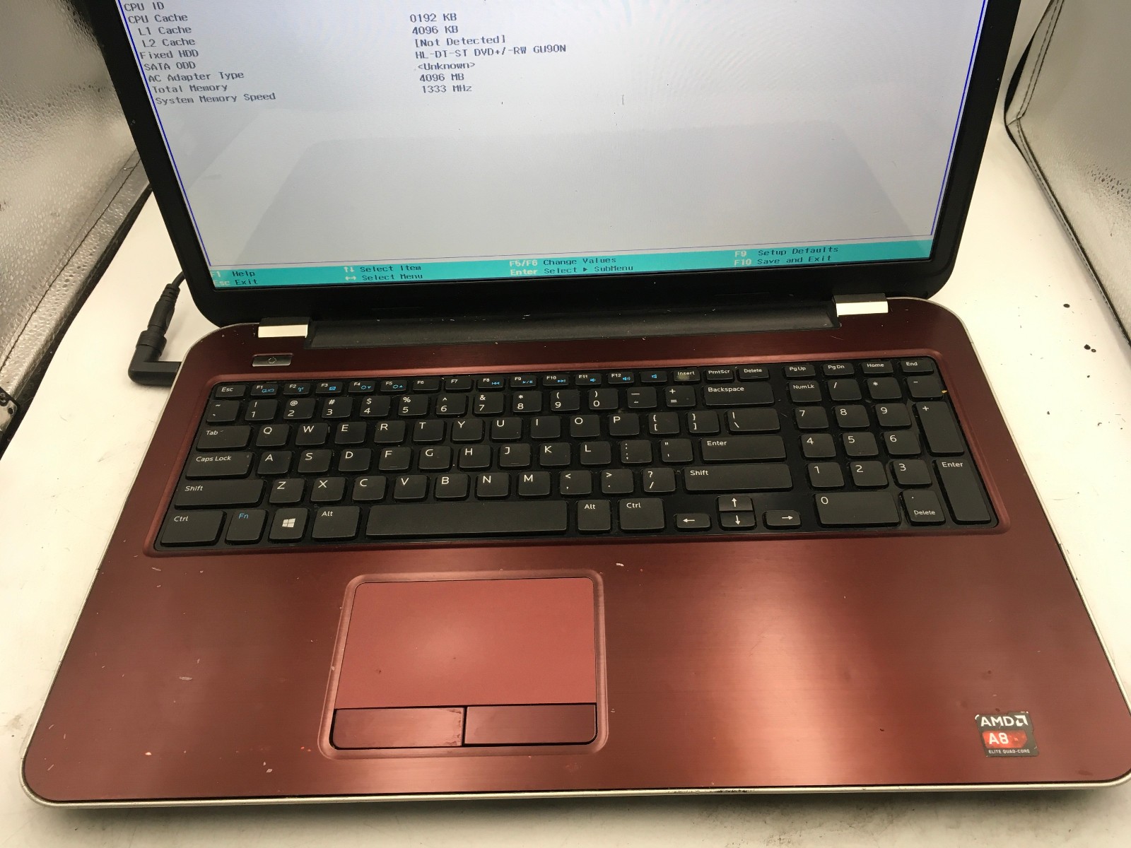DELL INSPIRON 5735 – BOOTS TO BIOS – AMD A8 5545M – NO RAM -READ DESCRIPTION- BB