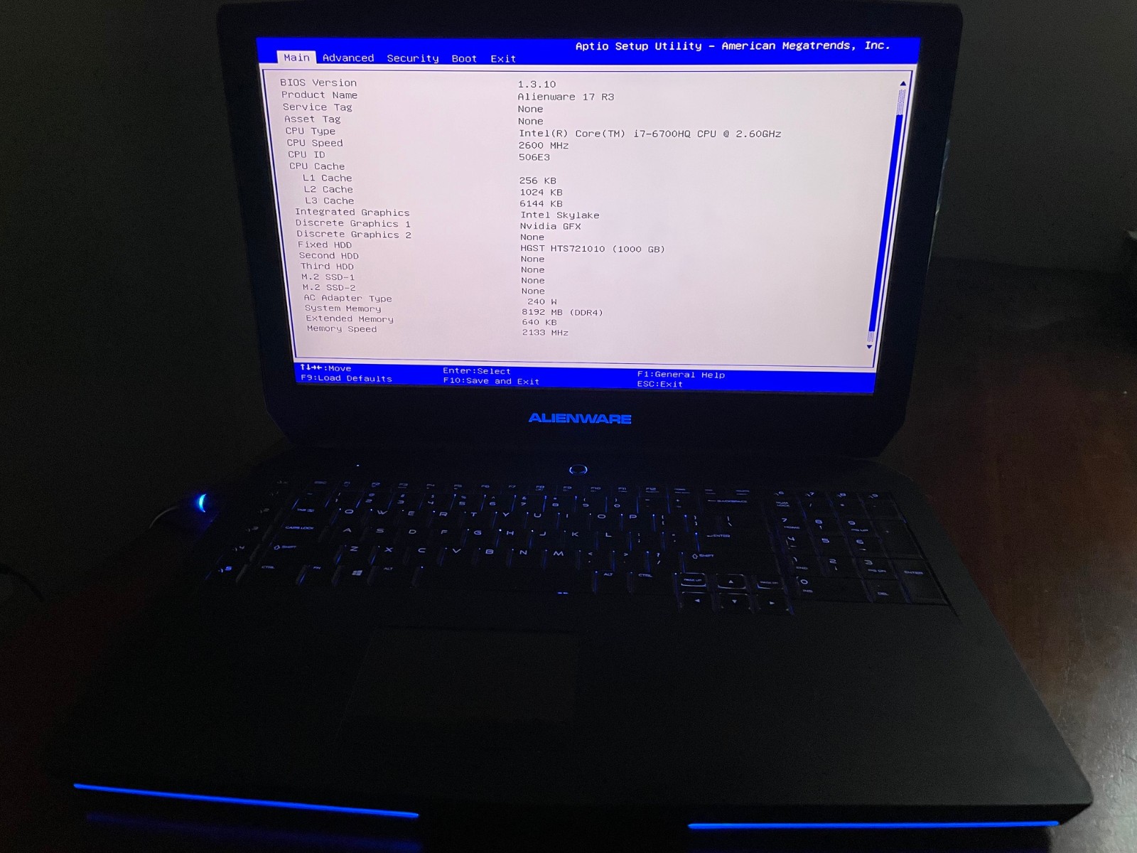 Alienware 17 R3 Gaming Laptop i7-6700HQ 2.60GHz GTX 970M 8GB RAM 1TB HDD