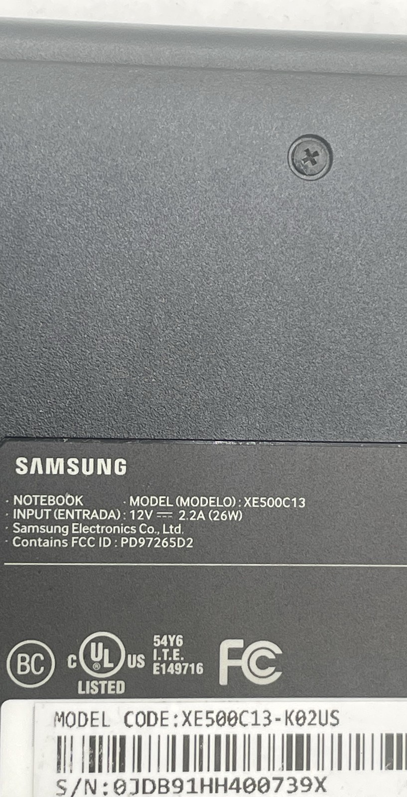 Samsung Chromebook 3 XE500C13 Intel SN 0JDB91HH400739X 11.6″ Laptop Black