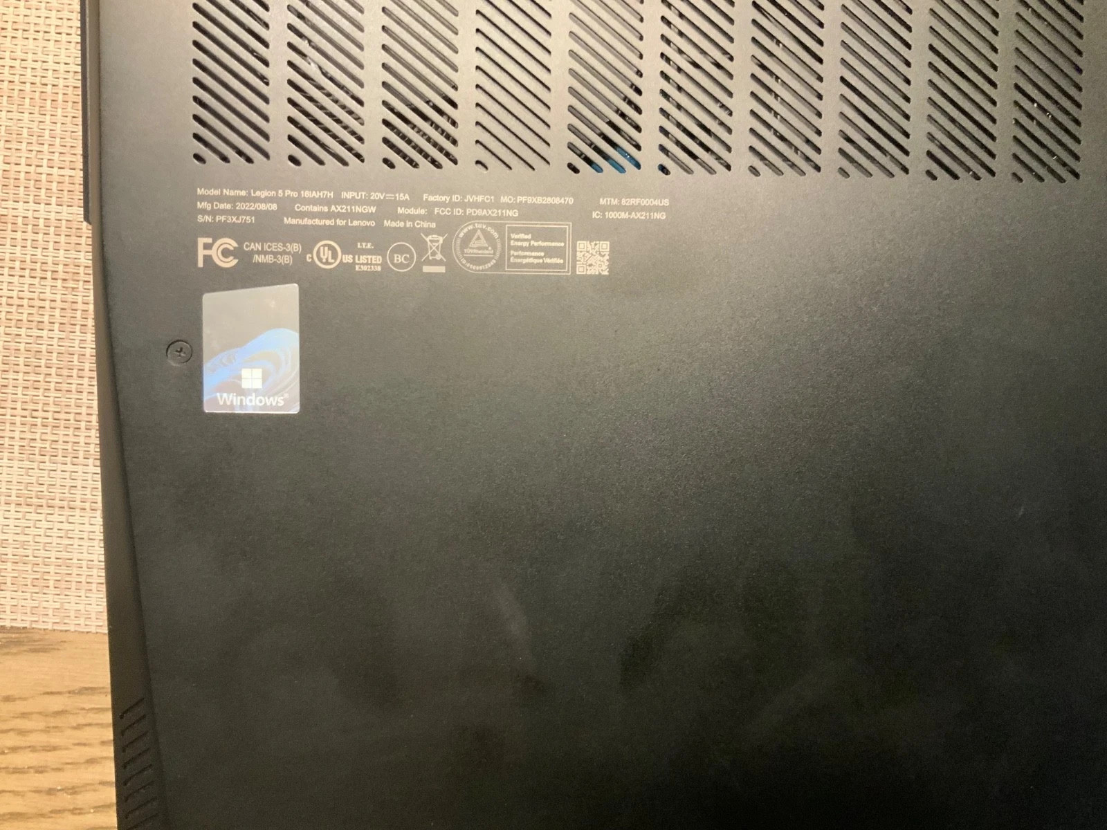 Lenovo Legion 5 Pro 16IAH7 16″ i7-12700H 2.3GHz 16GB RAM 512GB SSD (READ)