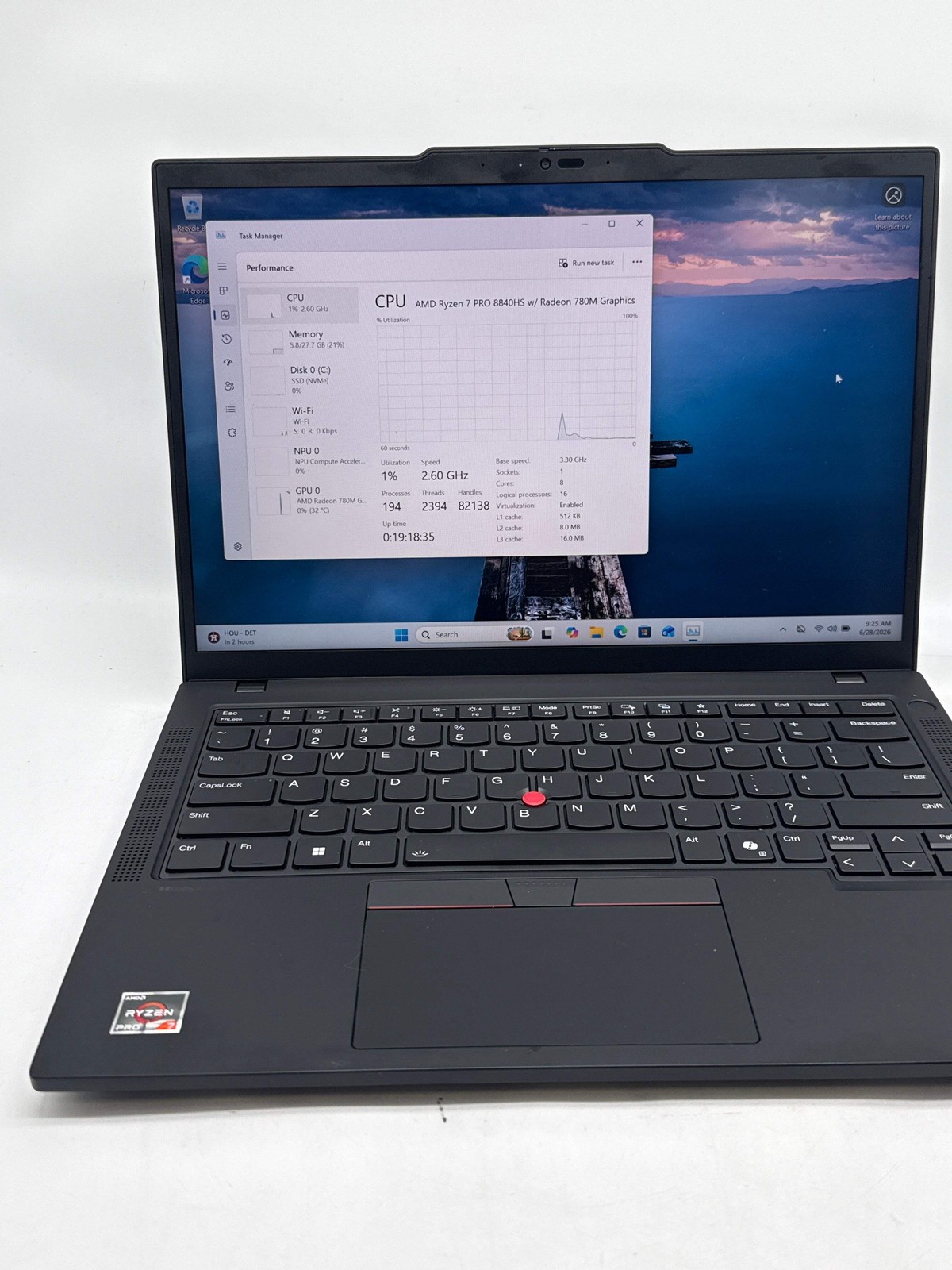 Lenovo ThinkPad P14s Gen 5 AMD Ryzen 7 Pro 8840HS 32GB Ram 2TB SSD – Used