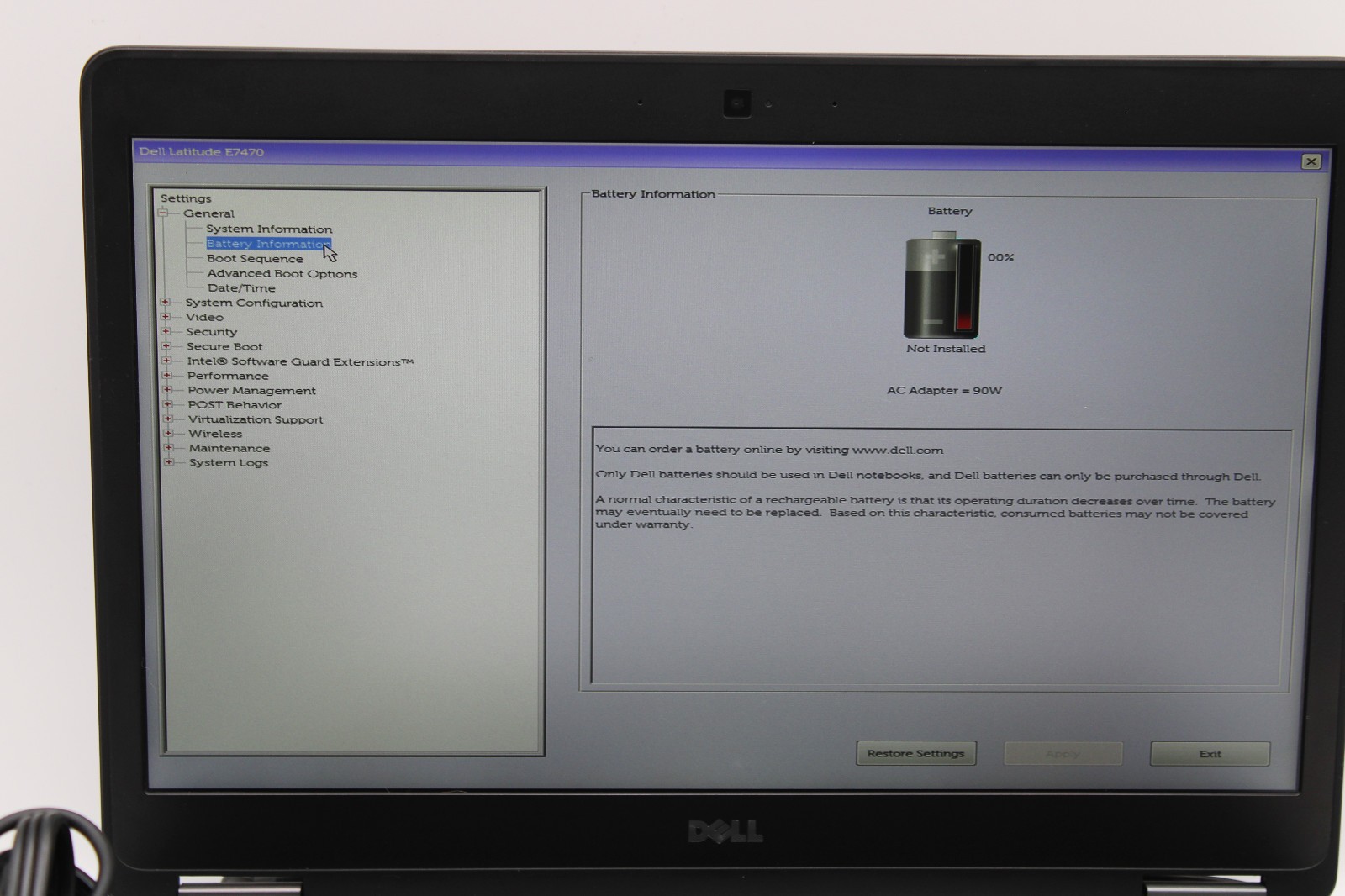Dell Latitude E7470 _ i7-6600U @ 2.6 _ 8GB RAM _ 256GB SSD _ No OS / BATTERY