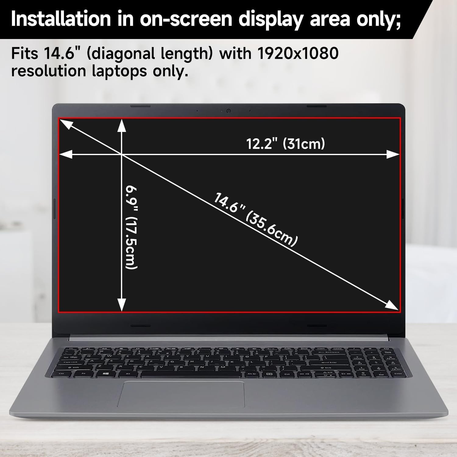 14 Inch 16:9 Laptop Privacy Screen Filter, Anti Blue Light Glare & Anti Scratch