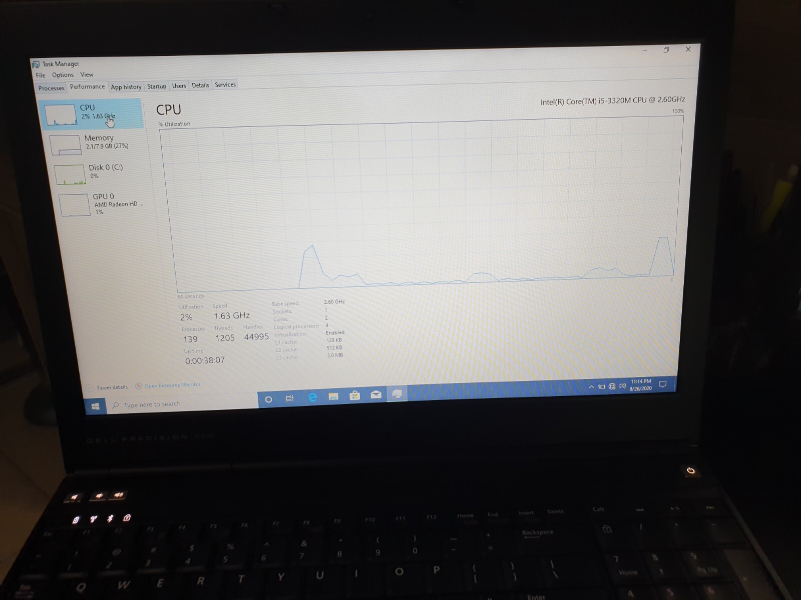 Dell Precision M4700 FHD Core i5-3320M 2.60 GHz 8GB RAM 1TB HDD AMD M7700 Win 10