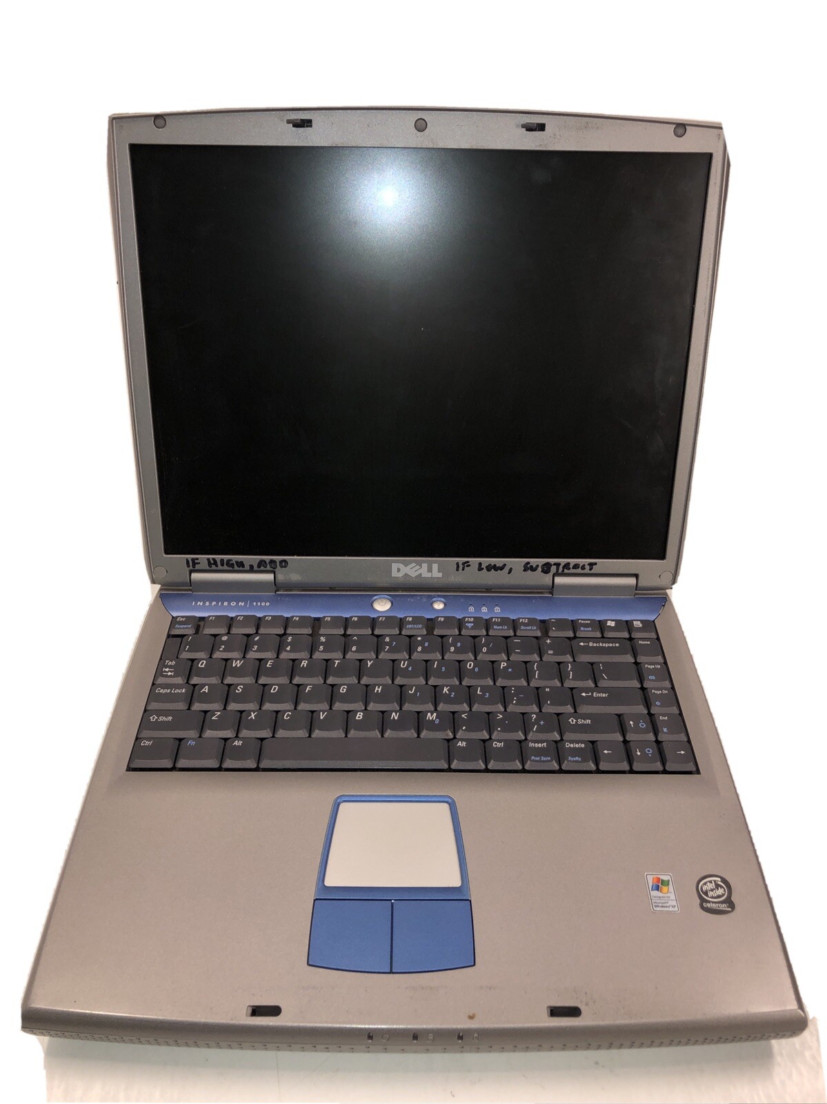 Dell Inspiron 1100 PP07L Laptop Computer 1 GB Ram. No Hard drive FOR PARTS