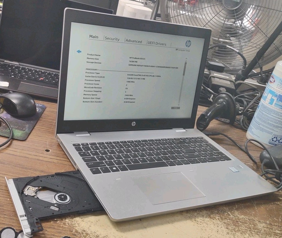 HP Probook 650 G5 Laptop W/ Intel i3-8145U 2.10GHz, 16GB, 1TB.