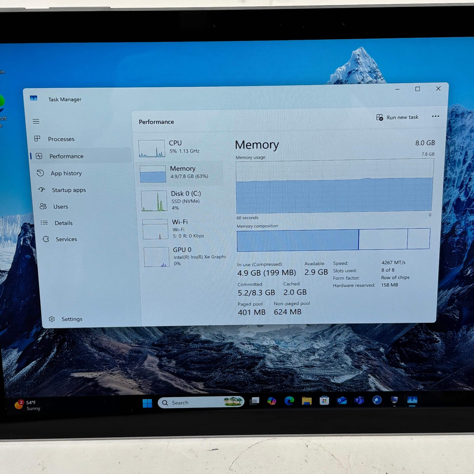Microsoft Surface Pro 7+ 1960 12.3″ i5-1135G7 2.4GHz 8GB RAM 128GB SSD