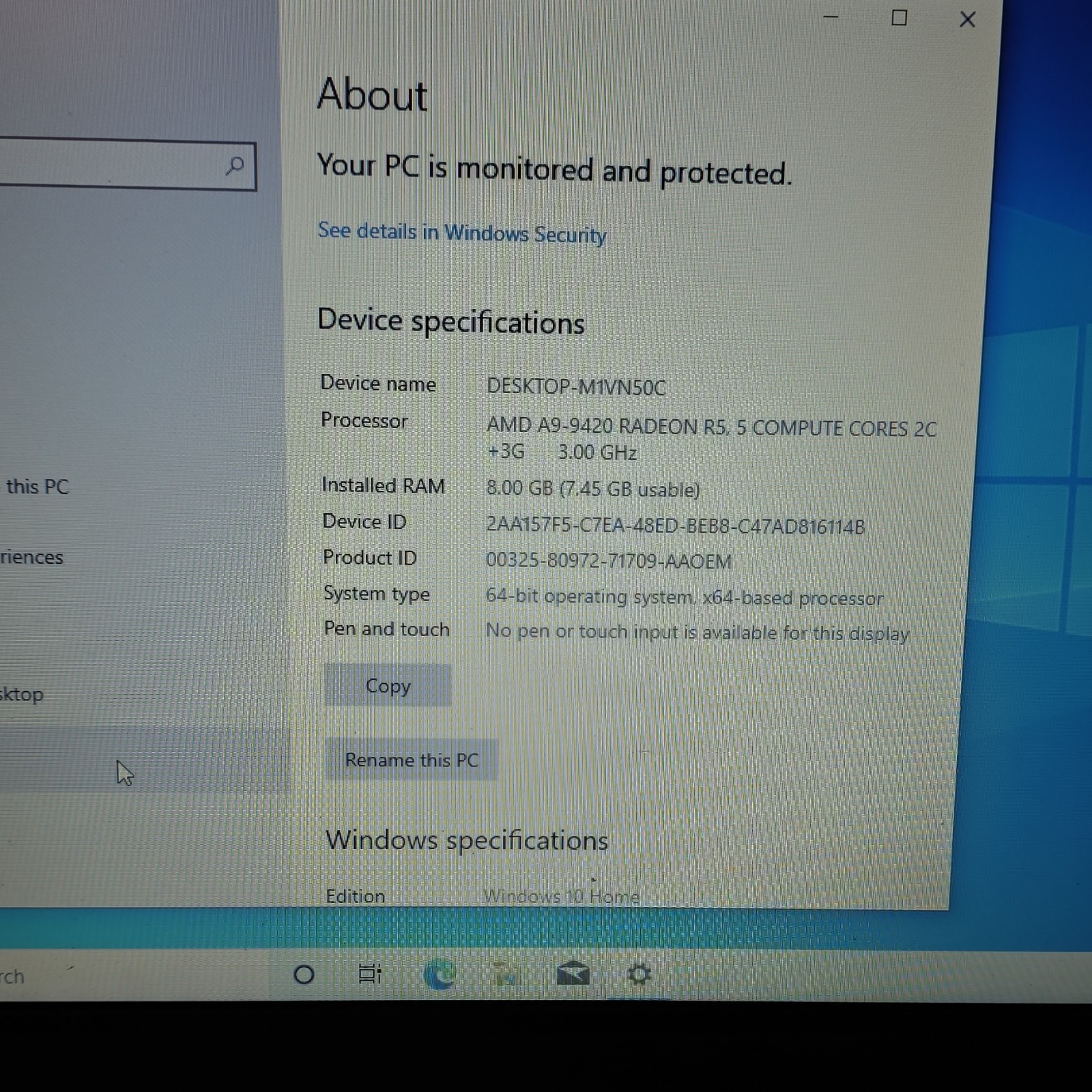ASUS X505BA Laptop AMD A9-9420 8GB RAM 237GB SSD Radeon R5 Windows 10 Home