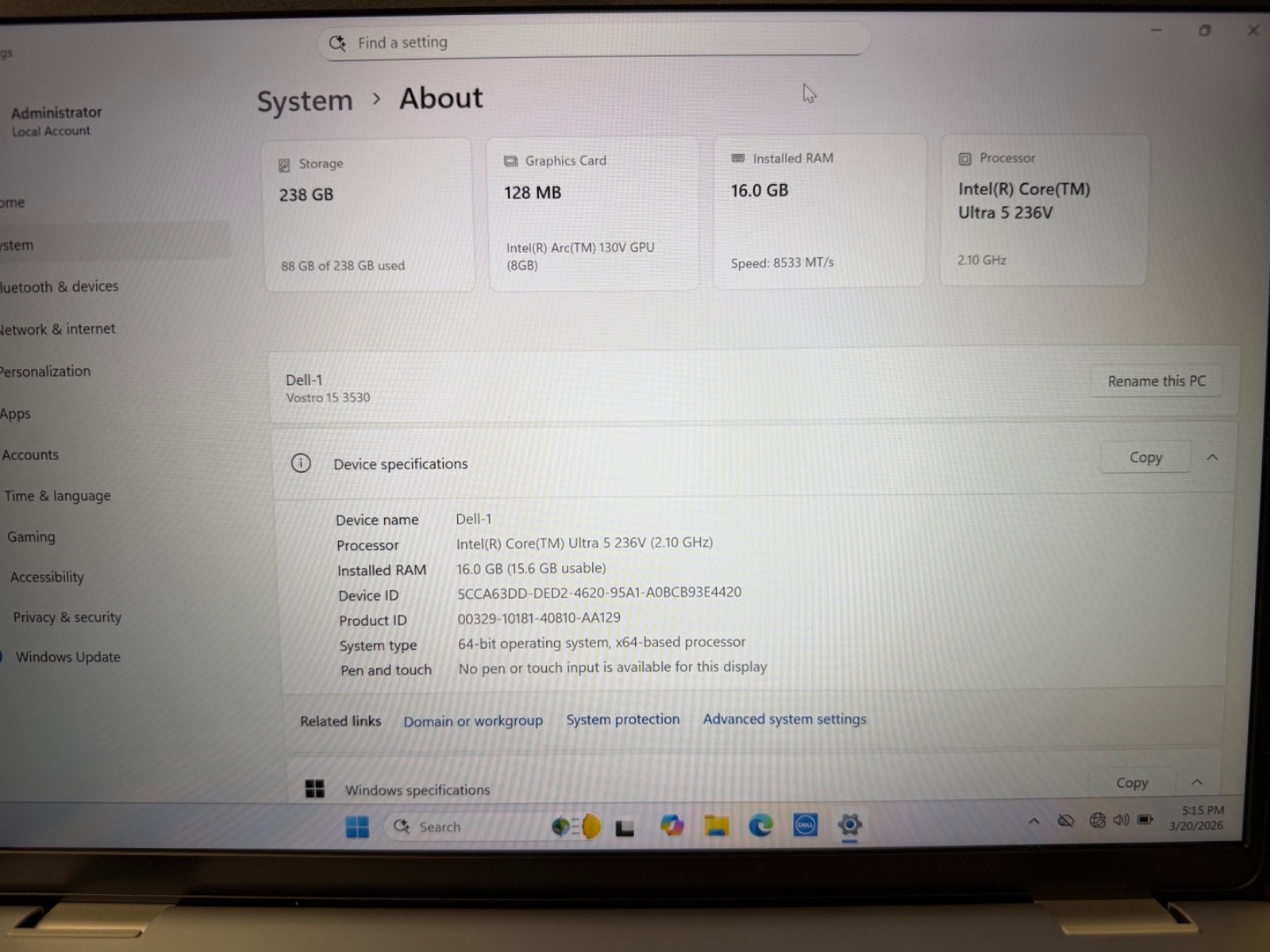 Dell Pro 14 Plus Ultra 5 235U 16GB RAM 256GB SSD