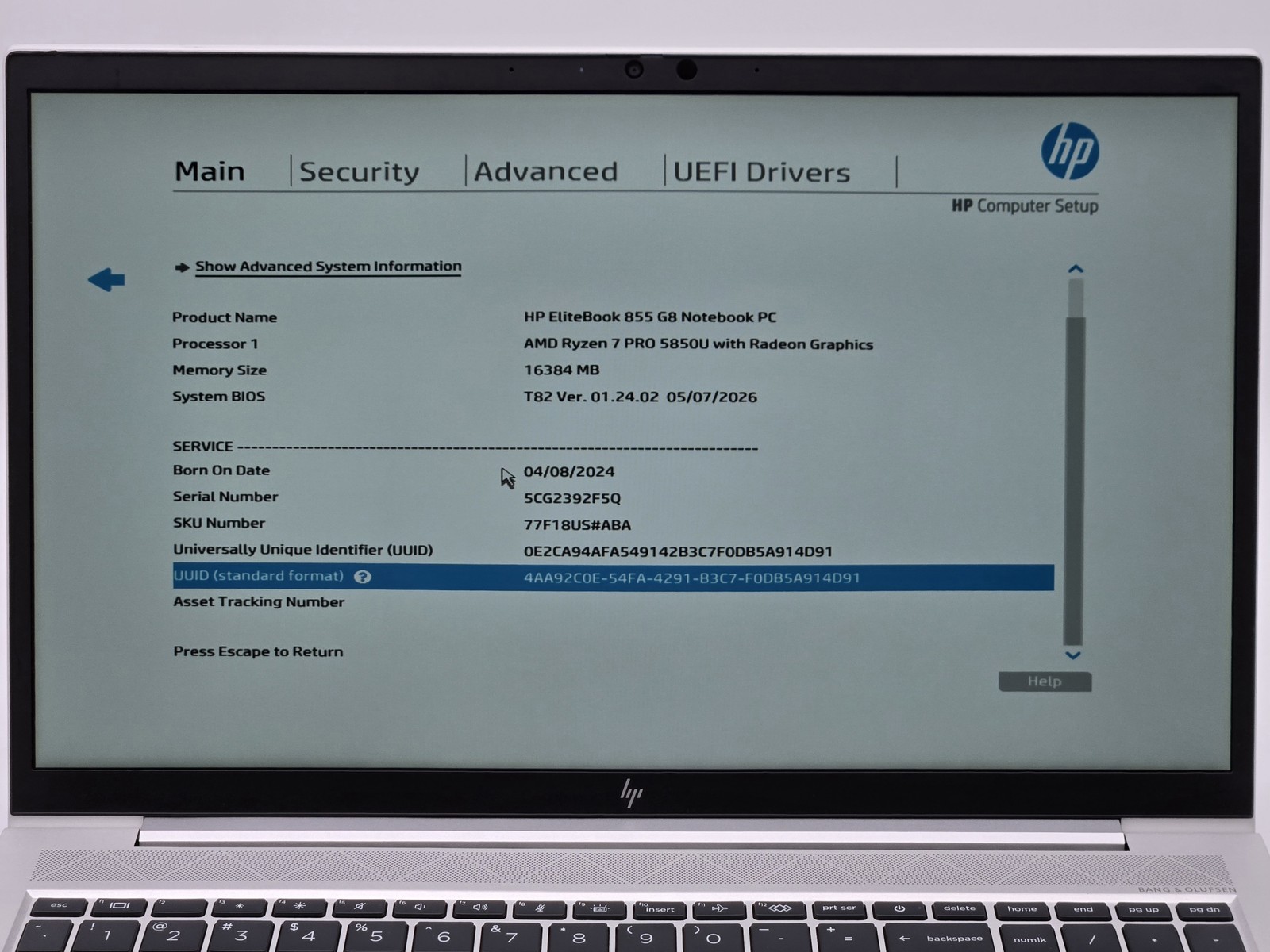 HP EliteBook 855 G8 15″ FHD Touch RYZEN 7 PRO 5850U 512GB 16GB W11P