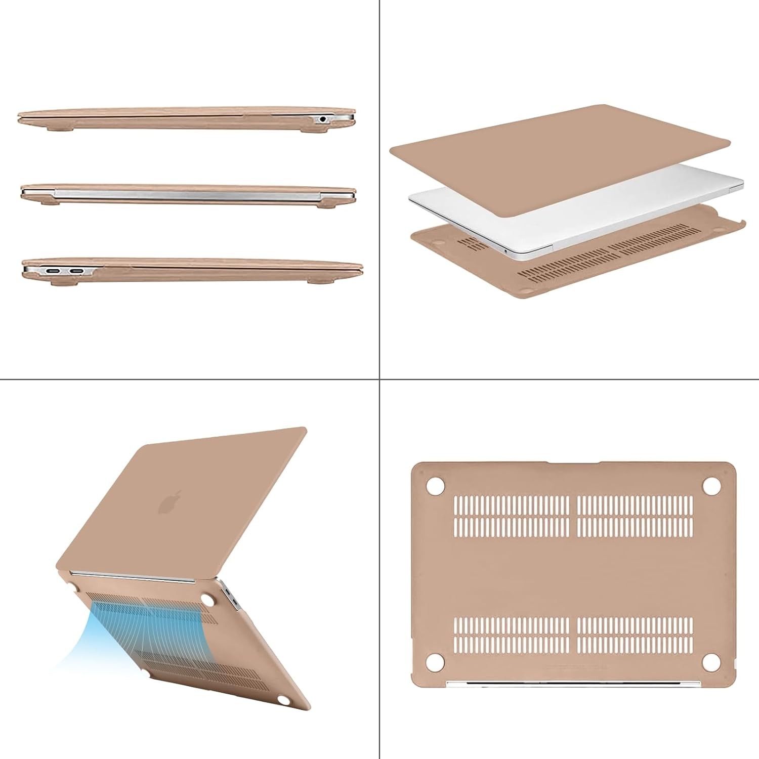 MacBook Air 13 inch Case M1 Chip 2021-2018 Release A2337 A2179 A1932, Bronze Bro