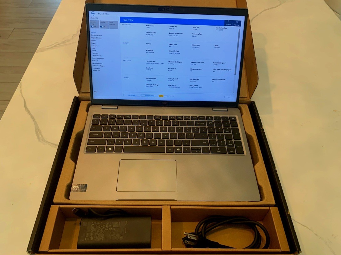 DELL LATITUDE 5550 INTEL CORE ULTRA 7 165H 16GB DDR5 512GB NO OS INSTALLED!!!