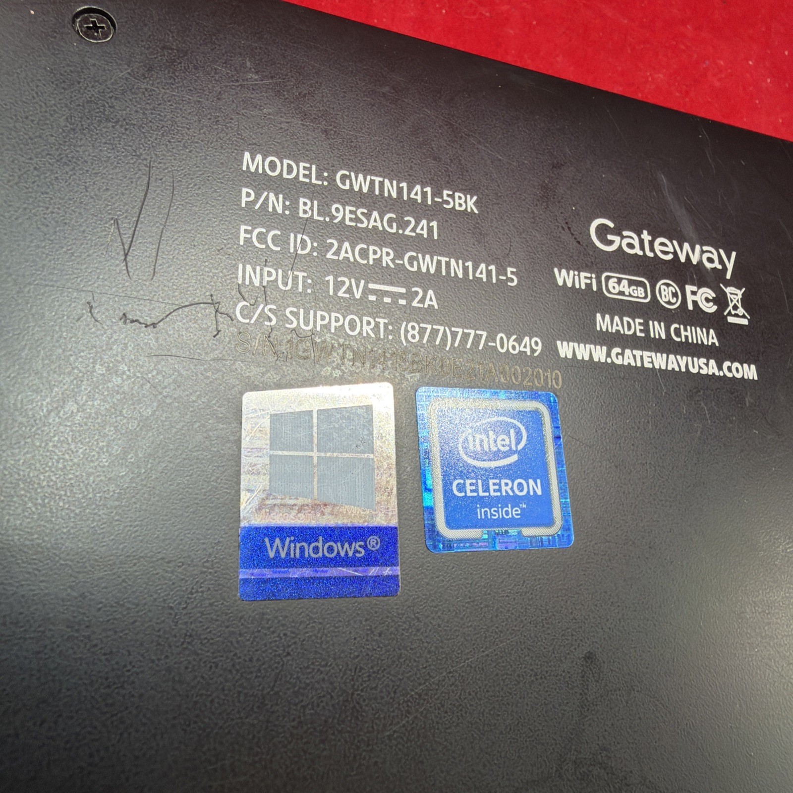 Gateway GWTN141-5BK Intel Celeron N4020 1.1GHz 4GB Microsoft 365 Untested