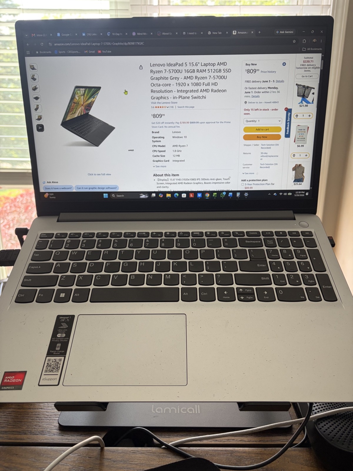 Lenovo IdeaPad 5 15ABA7 15.6″ (1TB SSD, AMD Ryzen 7 5000 Series, 4.50GHz, 16GB)