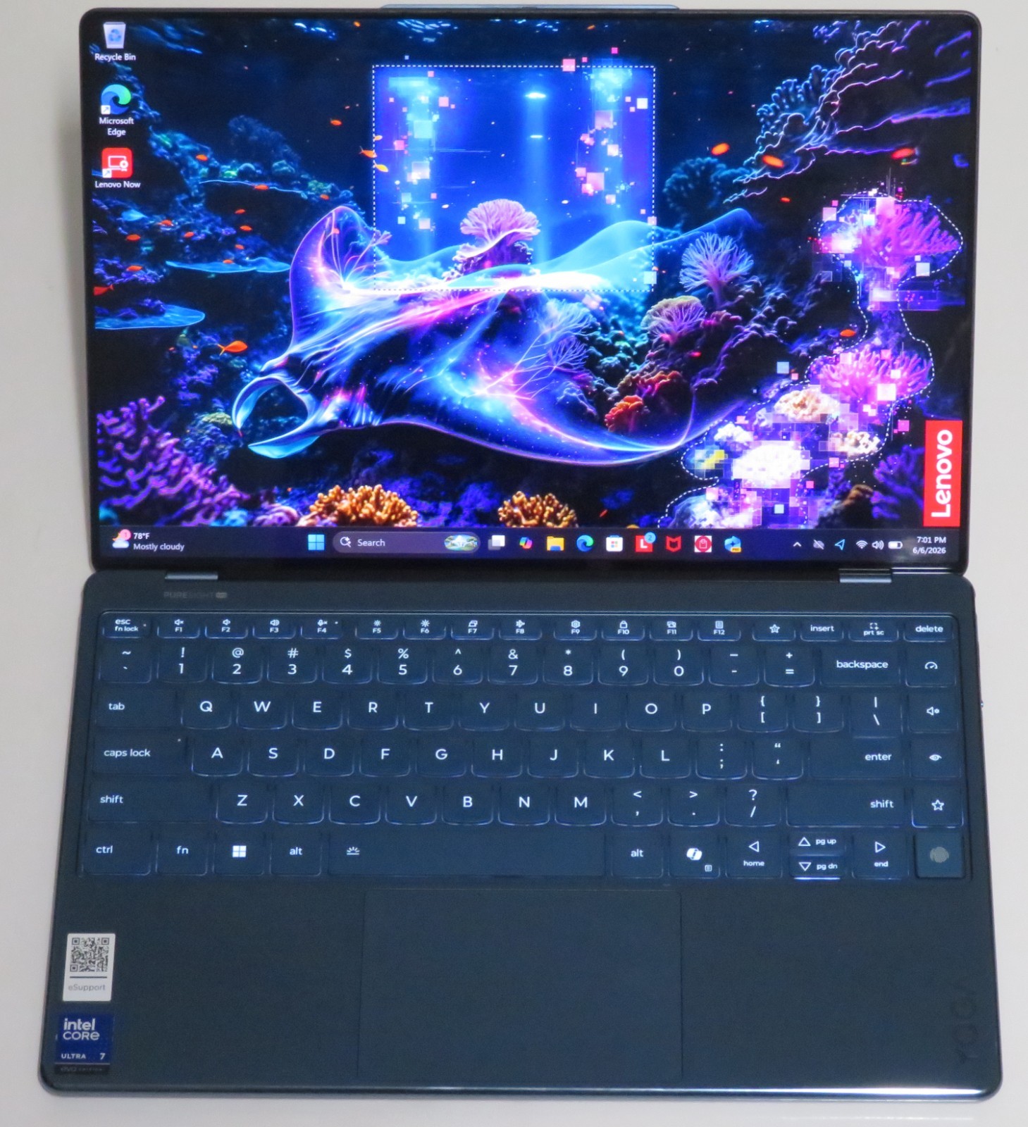 Lenovo Yoga Slim 9i Copilot+ Aura 14″ 4K 120Hz OLED Touch Ultra 7 258V 32GB 1TB
