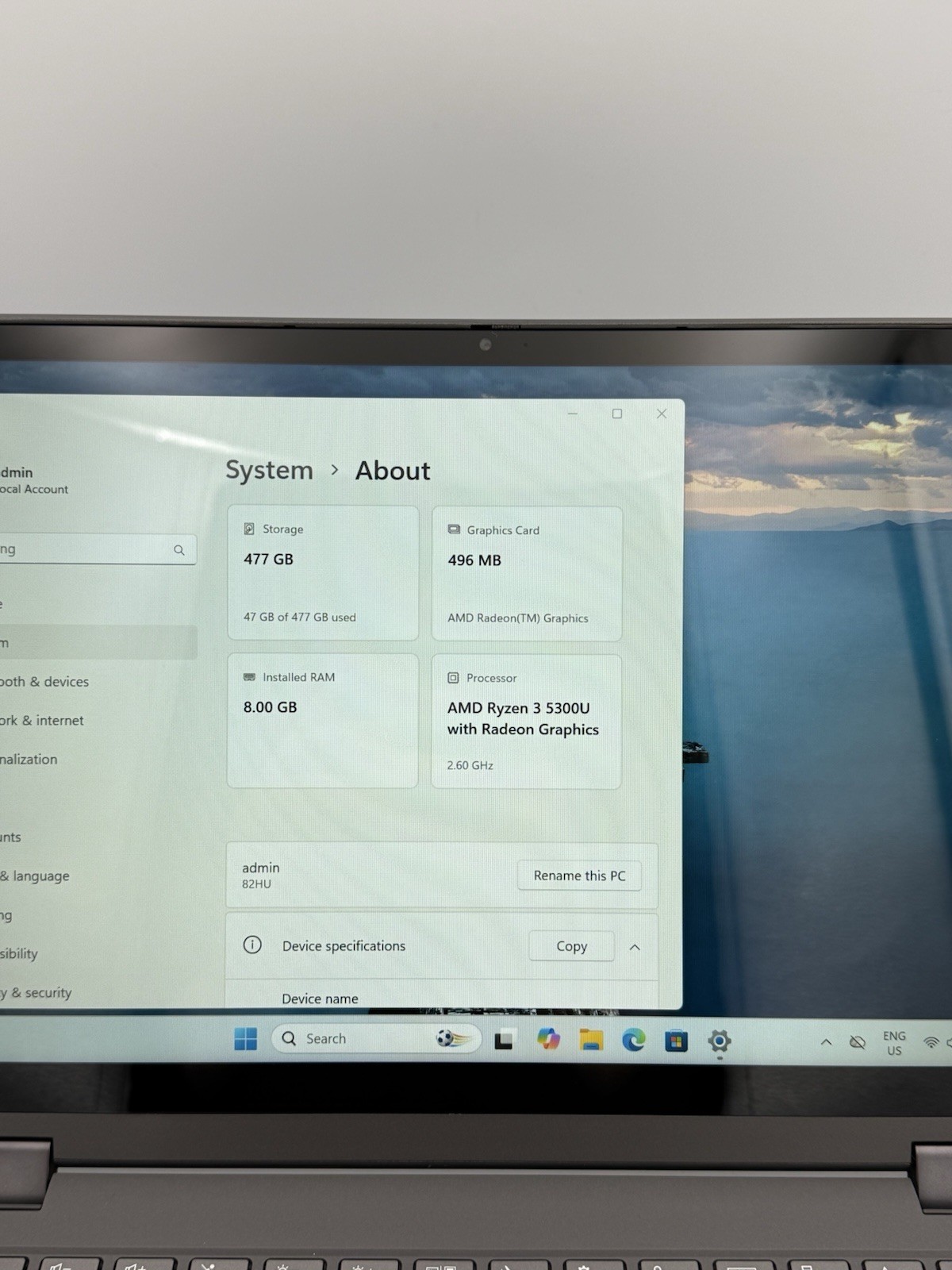 Lenovo IdeaPad Flex 5 14” 14ALC05 – Ryzen 3 5300U | 8GB RAM | 512GB SSD – 62C