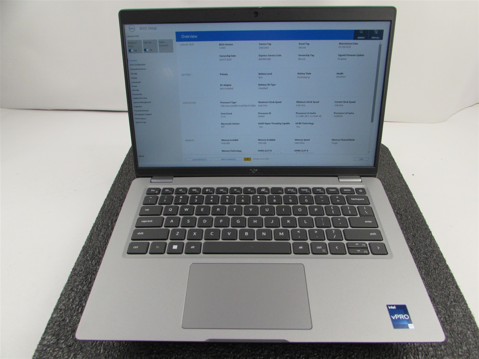 DELL LATITUDE 5430 1920X1080 FHD TOUCH I5-1245U 256GB SSD 8GB RAM NO O.S