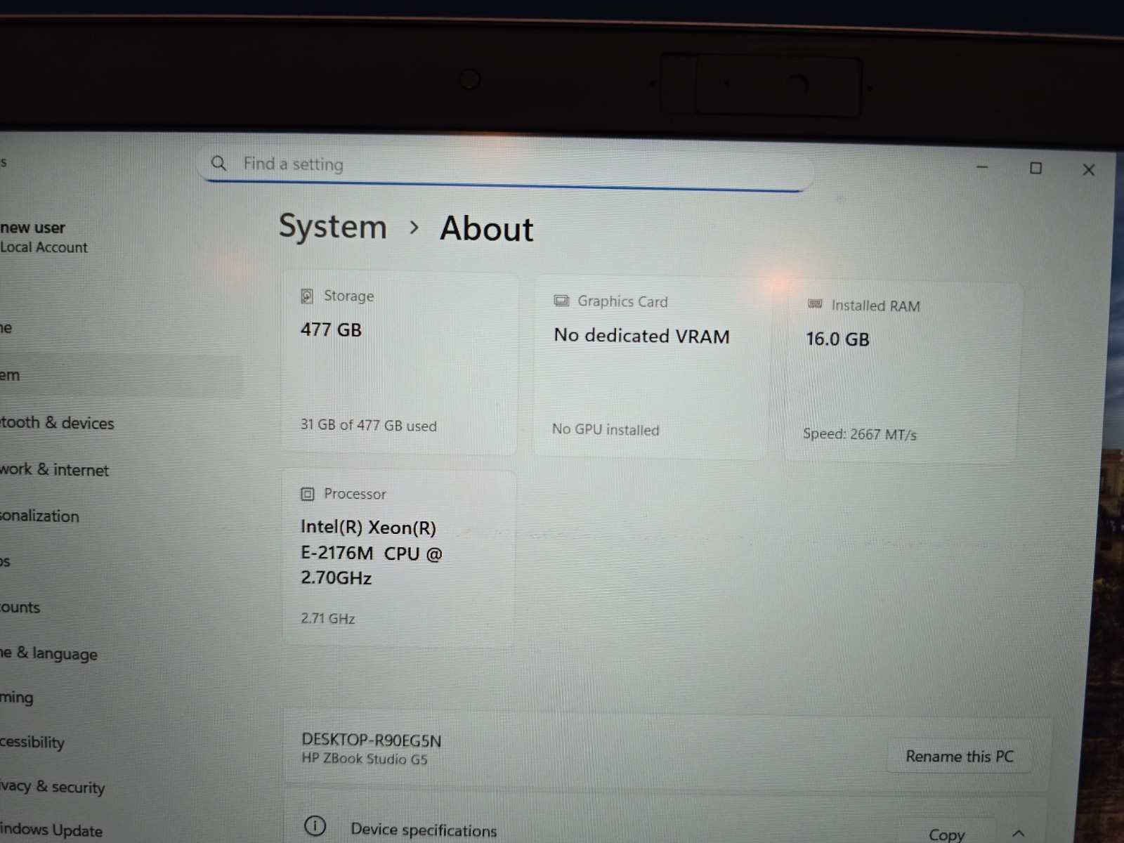 HP Zbook Studio x360 G5 Touch 15.6″ Xeon E-2176M 16GB/512GB Quadro P1000 11 Pro