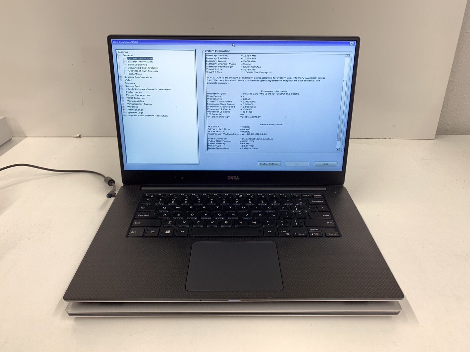 LOT OF 2* Dell Precision 5520 Core i5-7440HQ @ 2.80GHz | 16GB RAM NO SSD | #T379