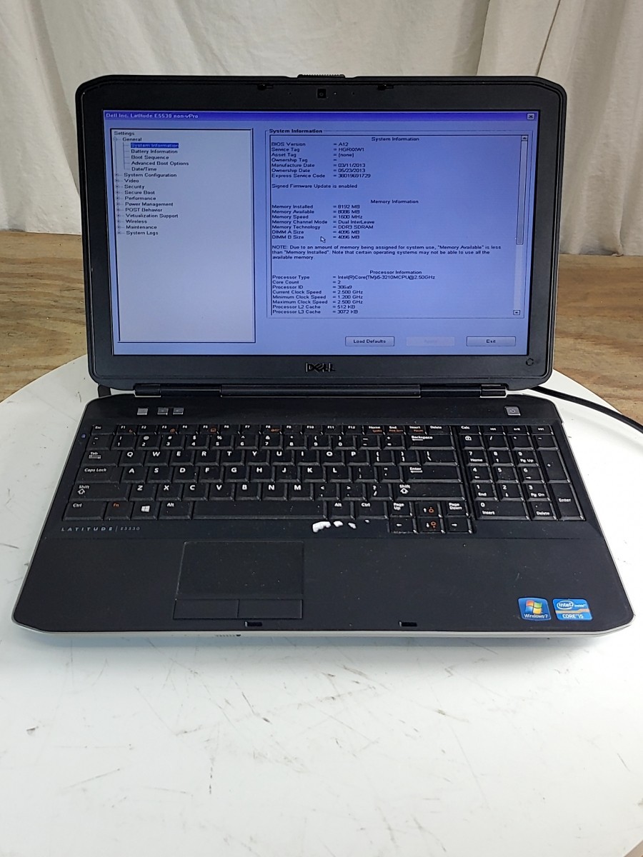 DELL LATITUDE E5530 NON-VPRO Laptop Intel Core I5-3210M 8GB SEE NOTES