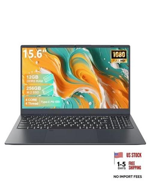 Laptop Computer, 15.6″ FHD IPS Display, N95 Processor (Beat N5095), 12GB 256 GB