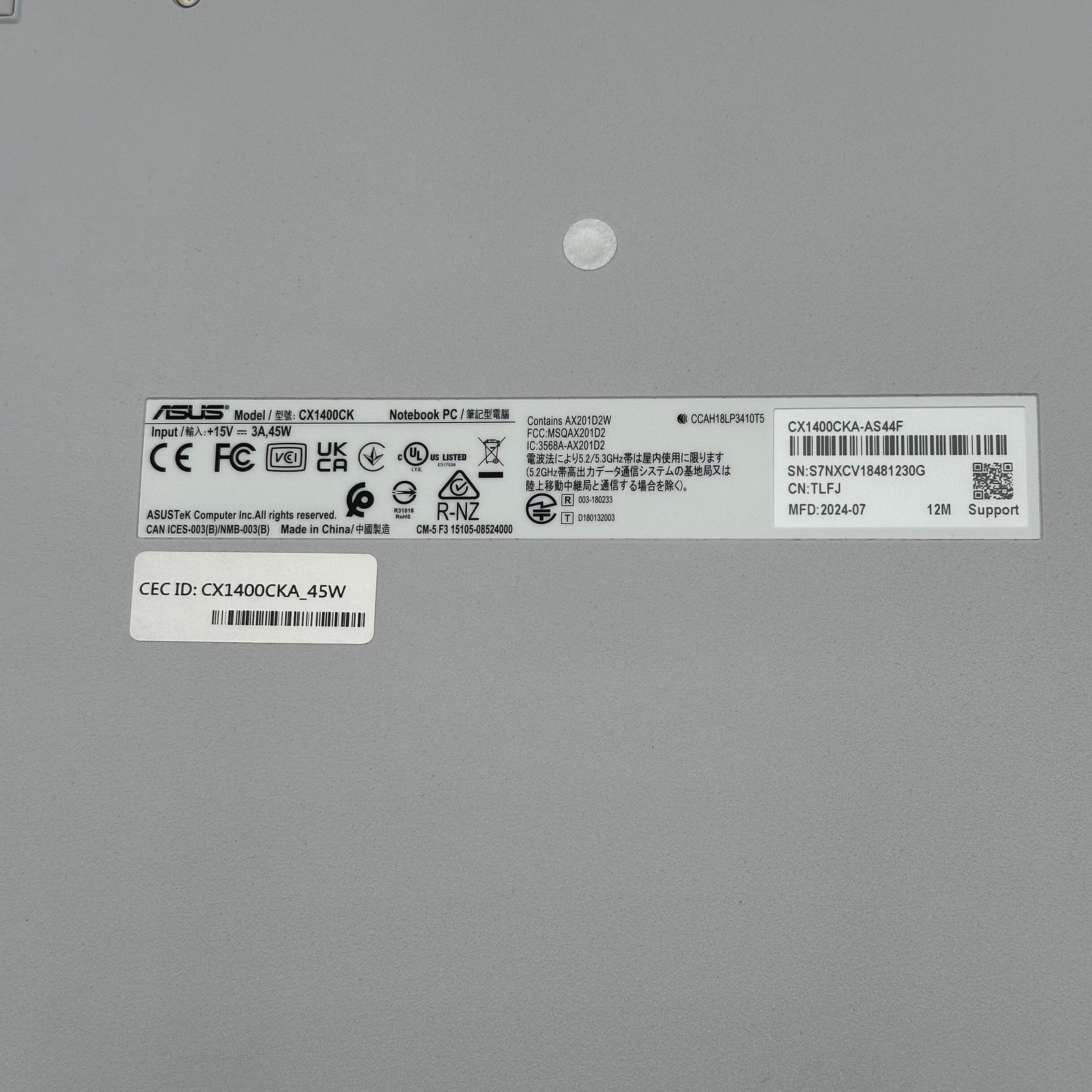Asus Chromebook CX1400CK 14-inch Silver Intel Celeron N4500 4GB 64GB