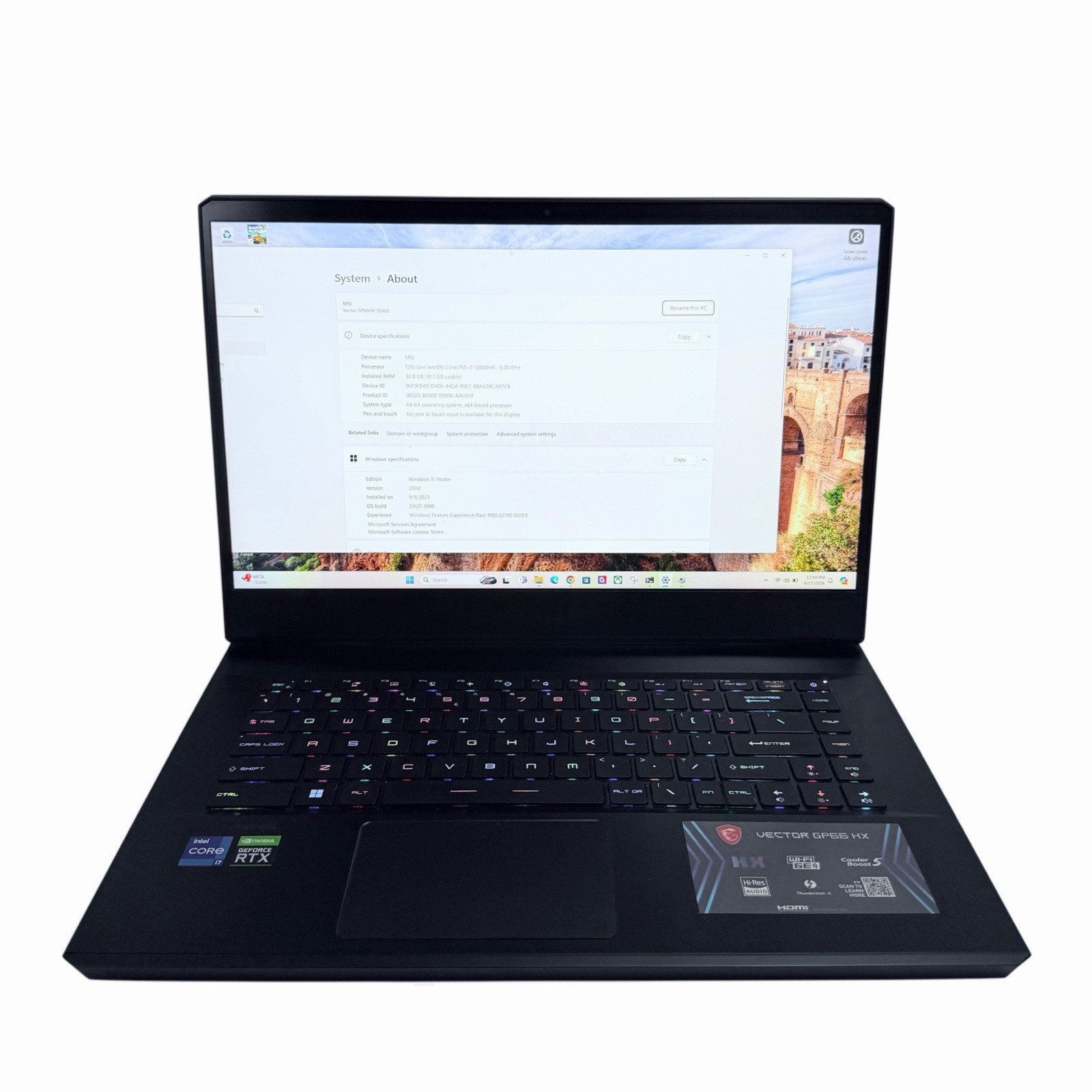 MSI Vector GP66HX Gaming Laptop i7-12800HX RTX 3070 Ti 32GB 1TB SSD
