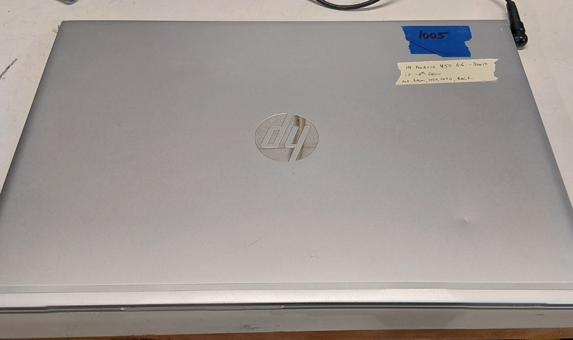 HP ProBook 450 G6, Intel Core i5 8th GEN- BOOTS/NO RAM/HDD/CORD/BACK #1005
