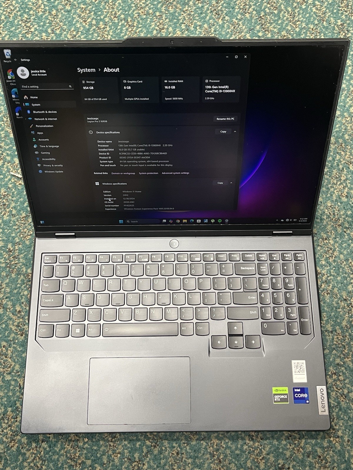 Lenovo Legion Pro 5 16IRX8 16″ i9-13900HX 2.2GHz 16GB RAM 1TB SSD RTX 4070 F SH