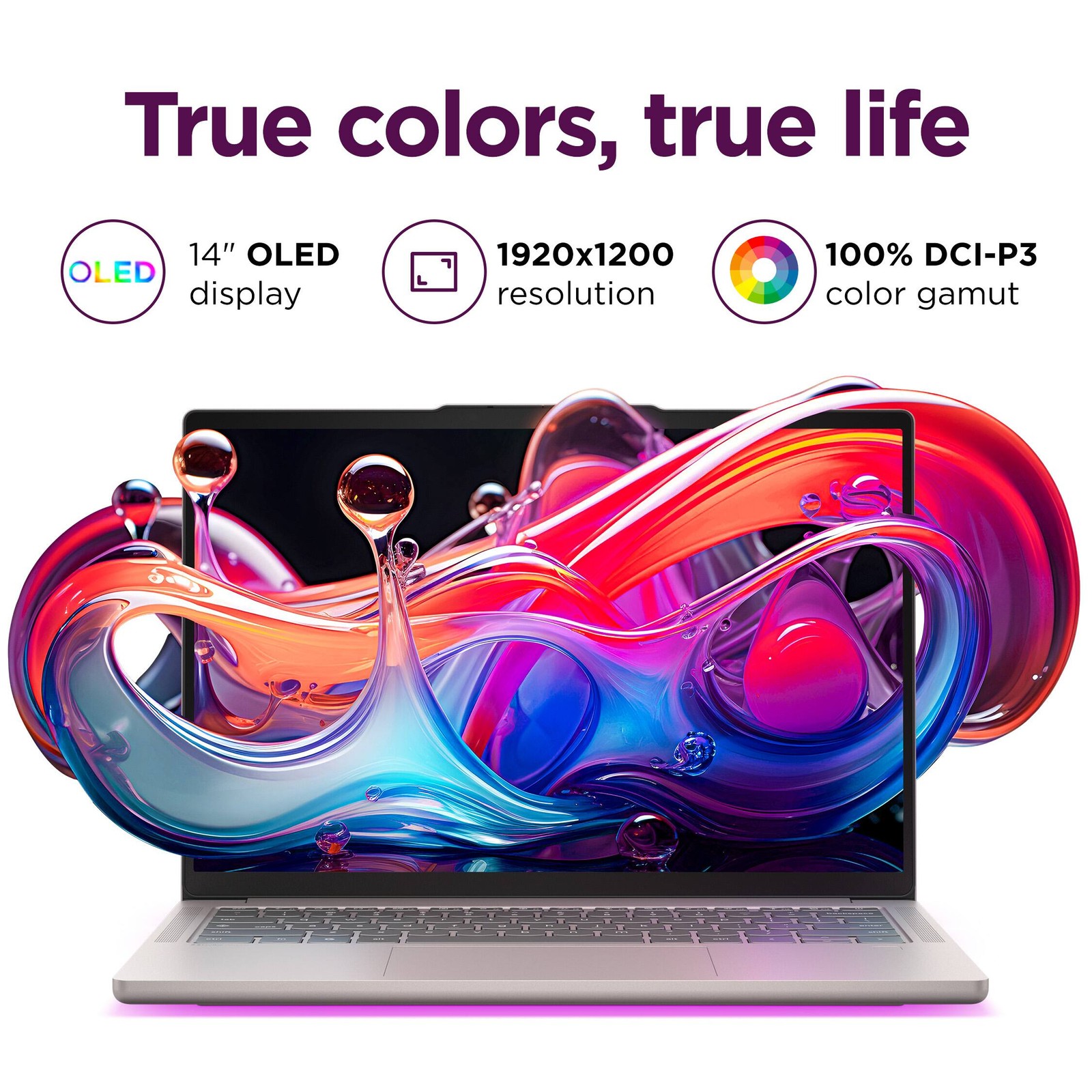 Lenovo – Chromebook Plus 14″ OLED 2K Touchscreen Laptop with Google AI – Medi…