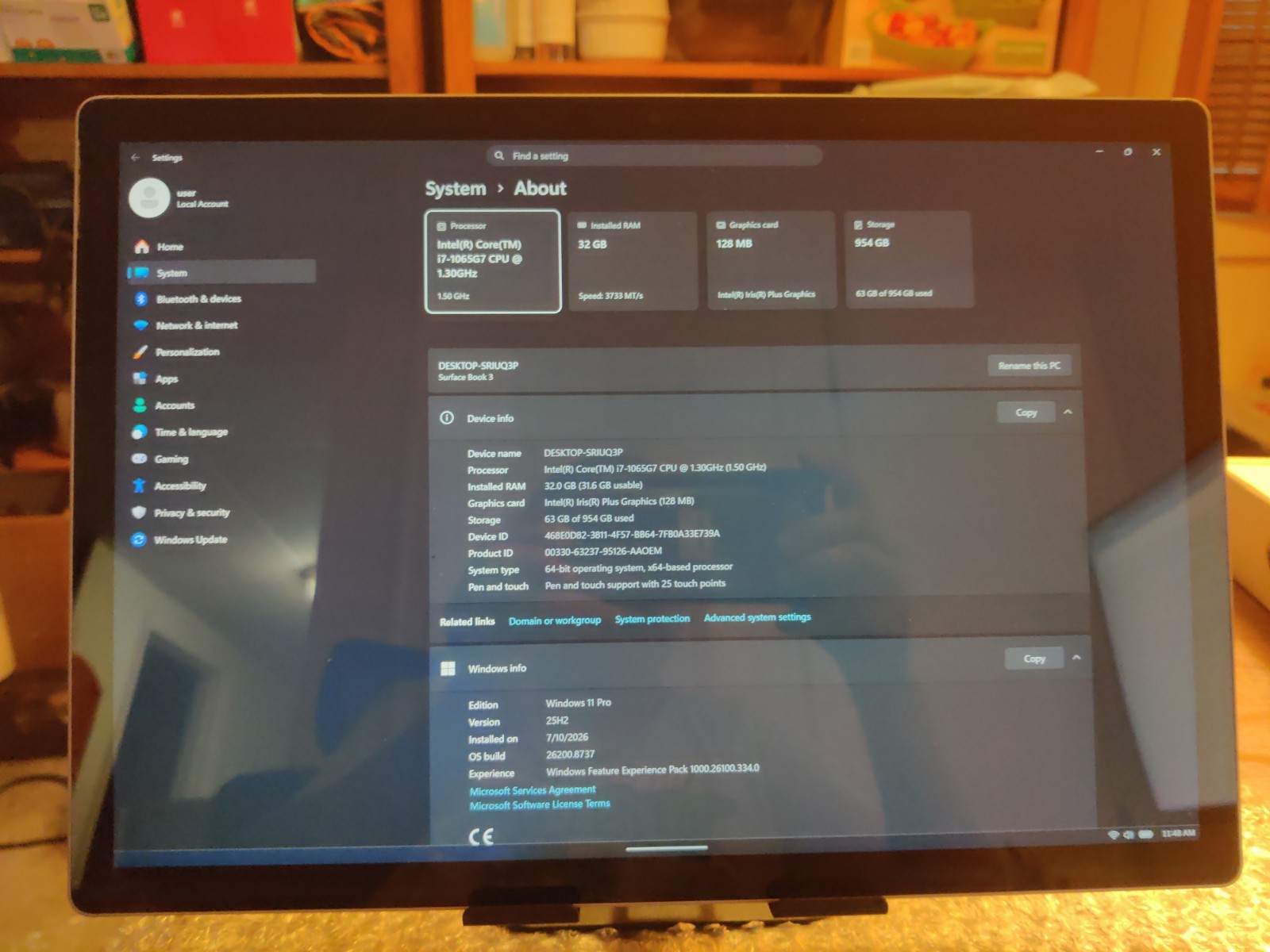 Microsoft Surface Book 3 15″ i7|32|1TB Tablet Only Cycle # 318
