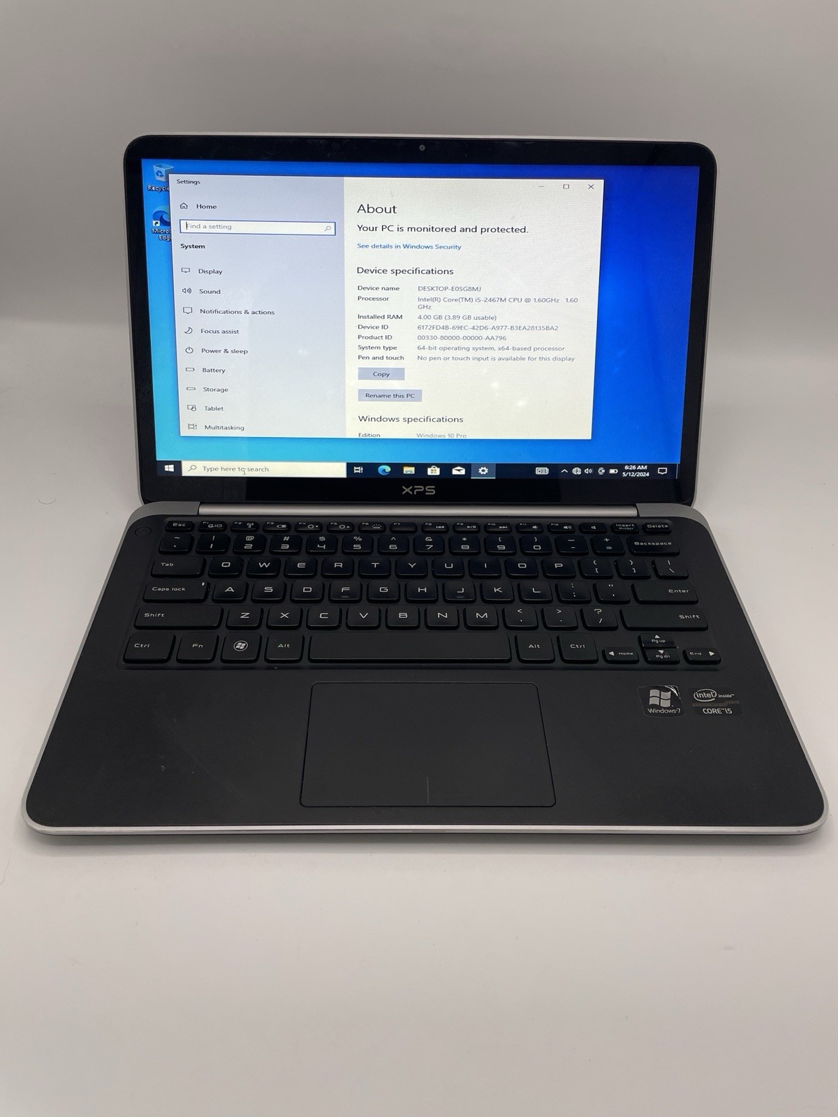 Dell XPS L321X Intel Core i5-2467M @1.60 GHz 4 GB RAM 128 GB SSD 13.3″ Win10 Pro