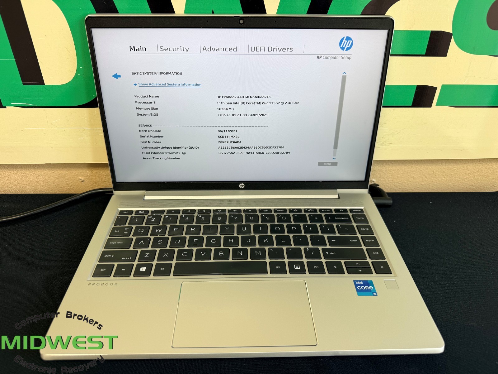 HP ProBook 440 G8 i5-1135G7 2.4GHz 16GB RAM No OS/Drive/Batt(For Parts-See Desc)
