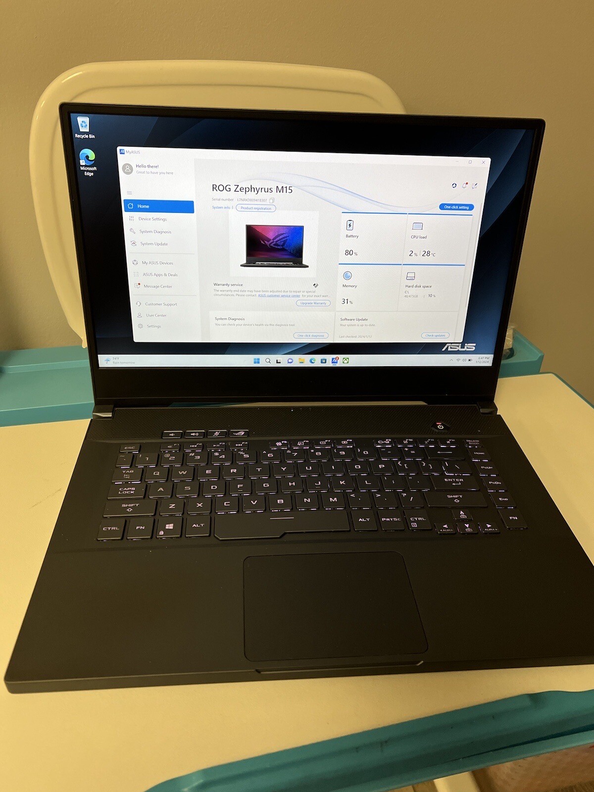 ASUS ROG Zephyrus M15 15.6″ (512GB, Intel Core i7 10th Gen., 16GB) Laptop – Gray